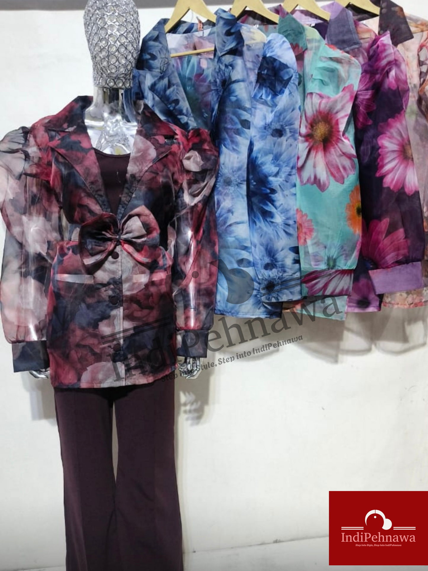 Organza Cord Set for Women with Printed Ethnic Jacket – Partywear Outfit