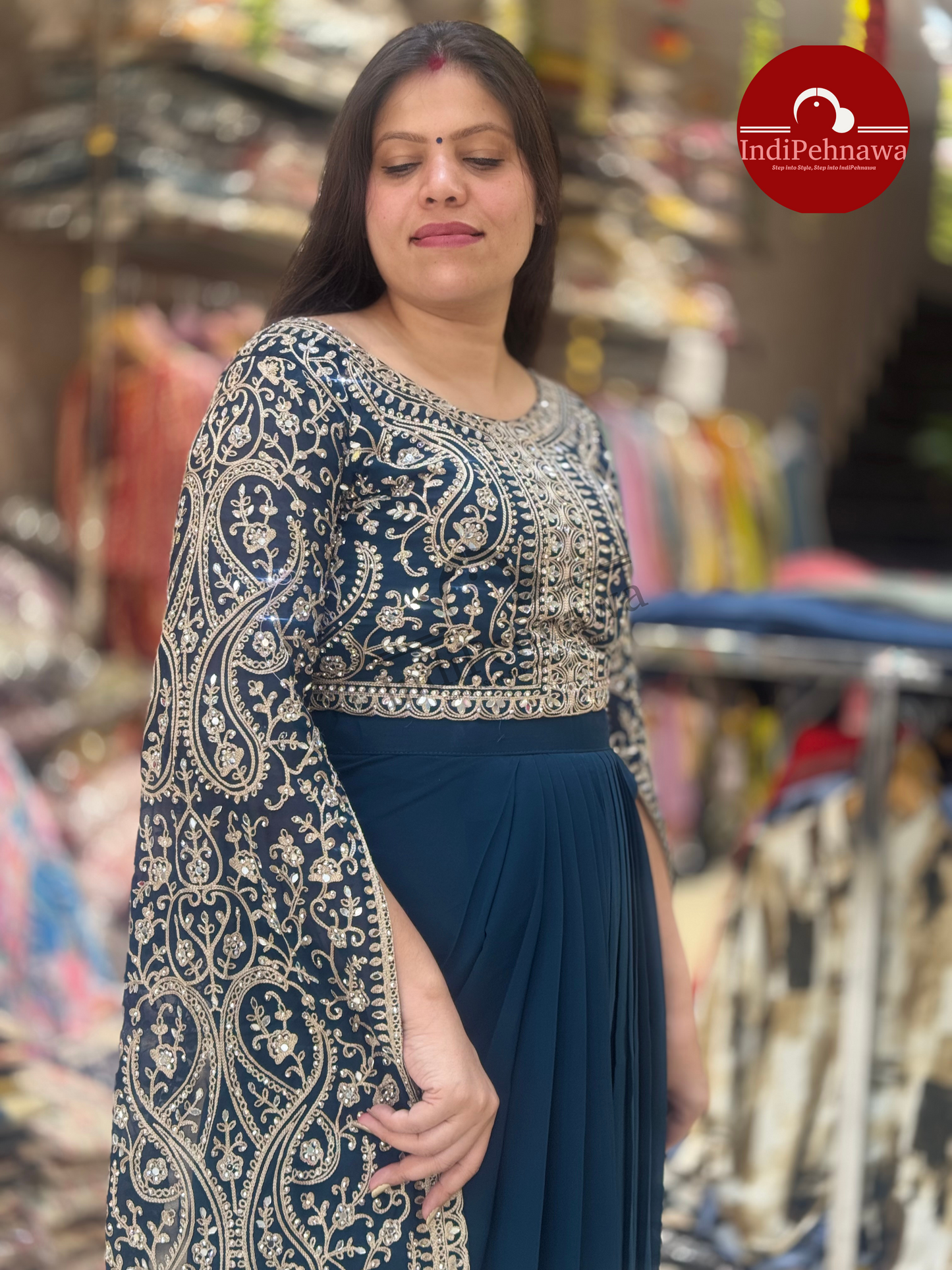 Graceful Glimmer Long Sleeve Partywear