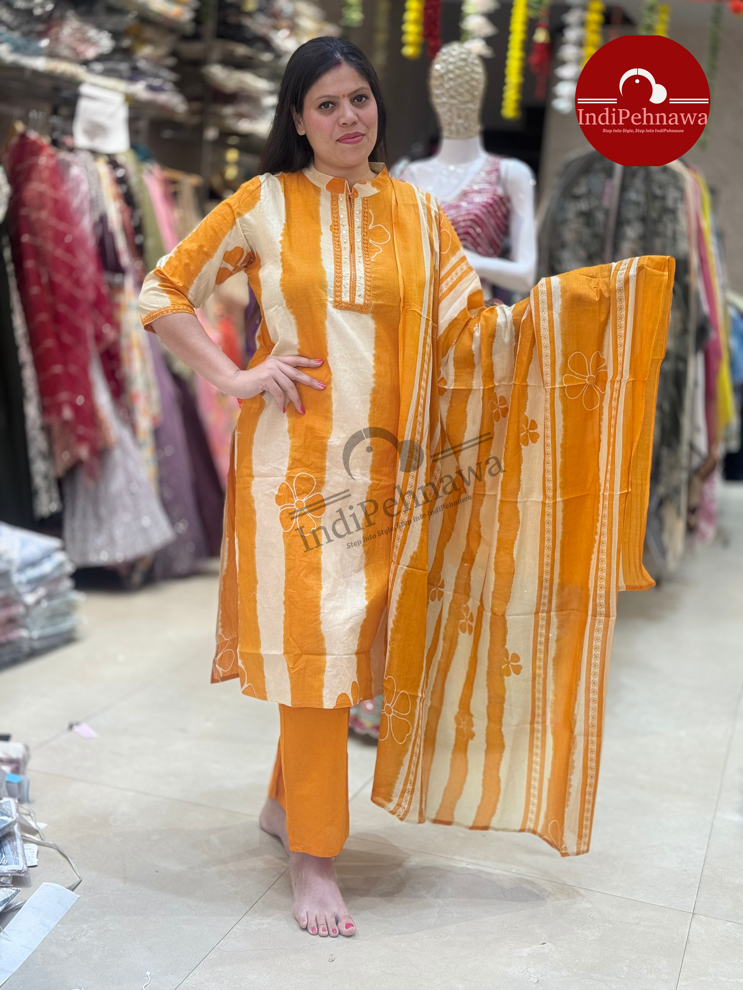 TIE AND DIE FLORAL COTTON SUIT