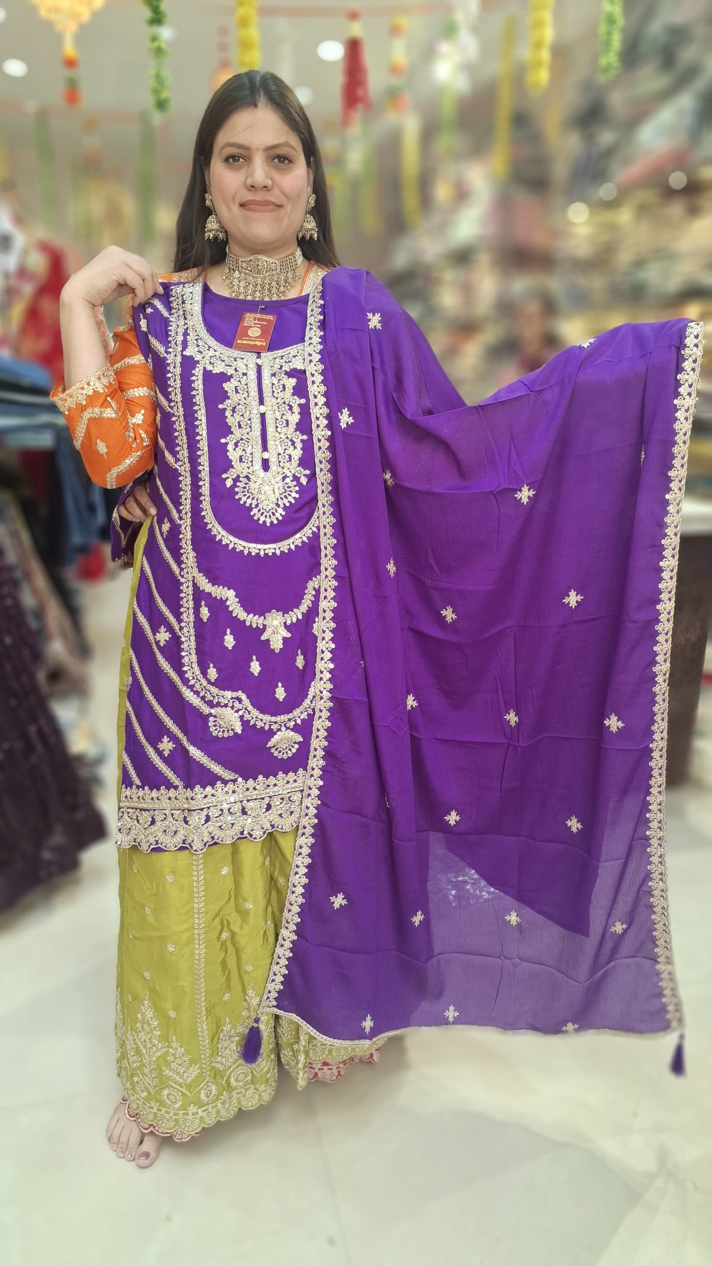 PURE CHINON WITH TILA AND ZARI WORK ZAFFA SUIT