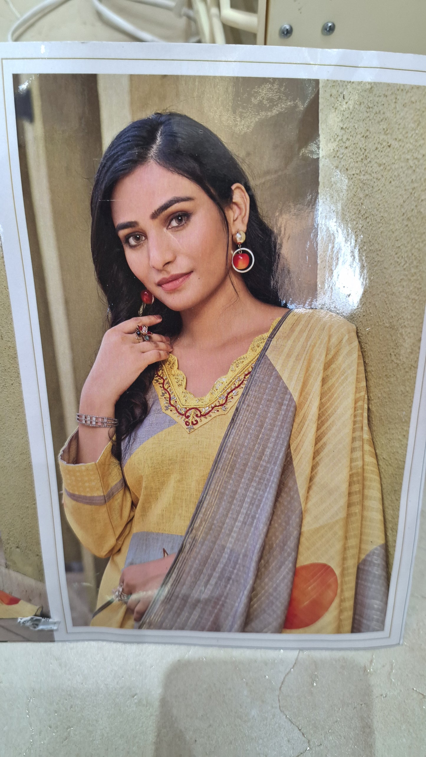 YELLOW DESIGNER SUIT WITH ORGANZA DUPPTA