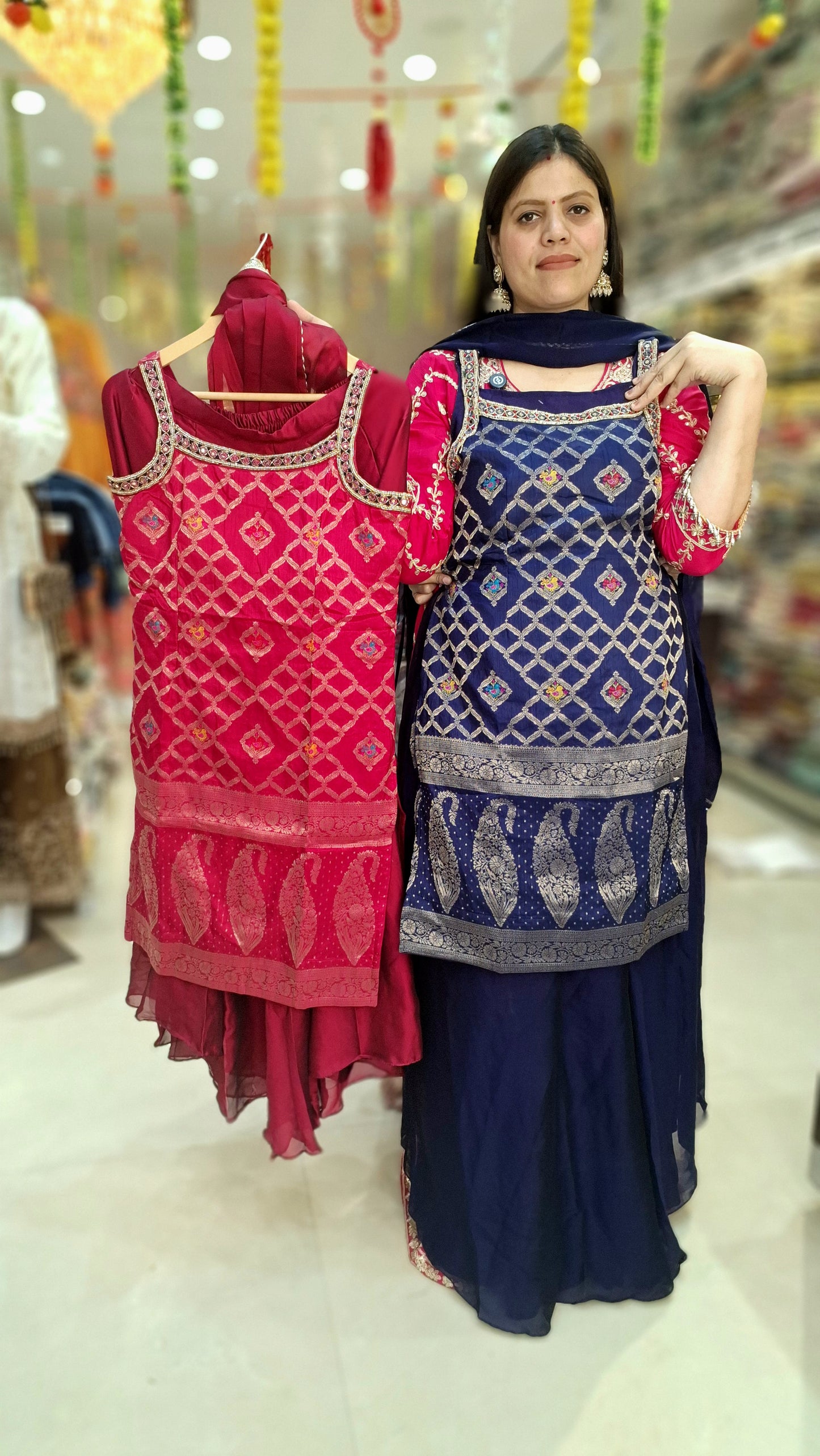 KANCHIWARAM 3 PIECE SUIT WITH JAFA STYLE BOTTOM