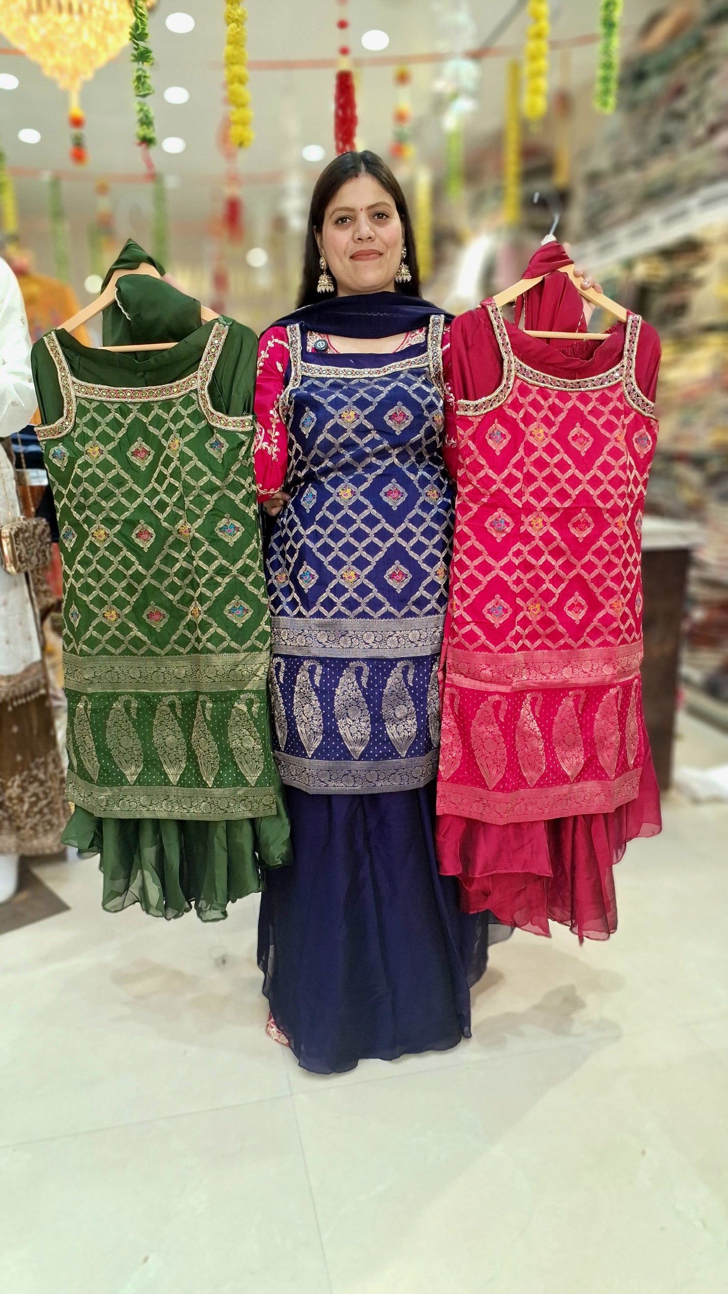 KANCHIWARAM 3 PIECE SUIT WITH JAFA STYLE BOTTOM