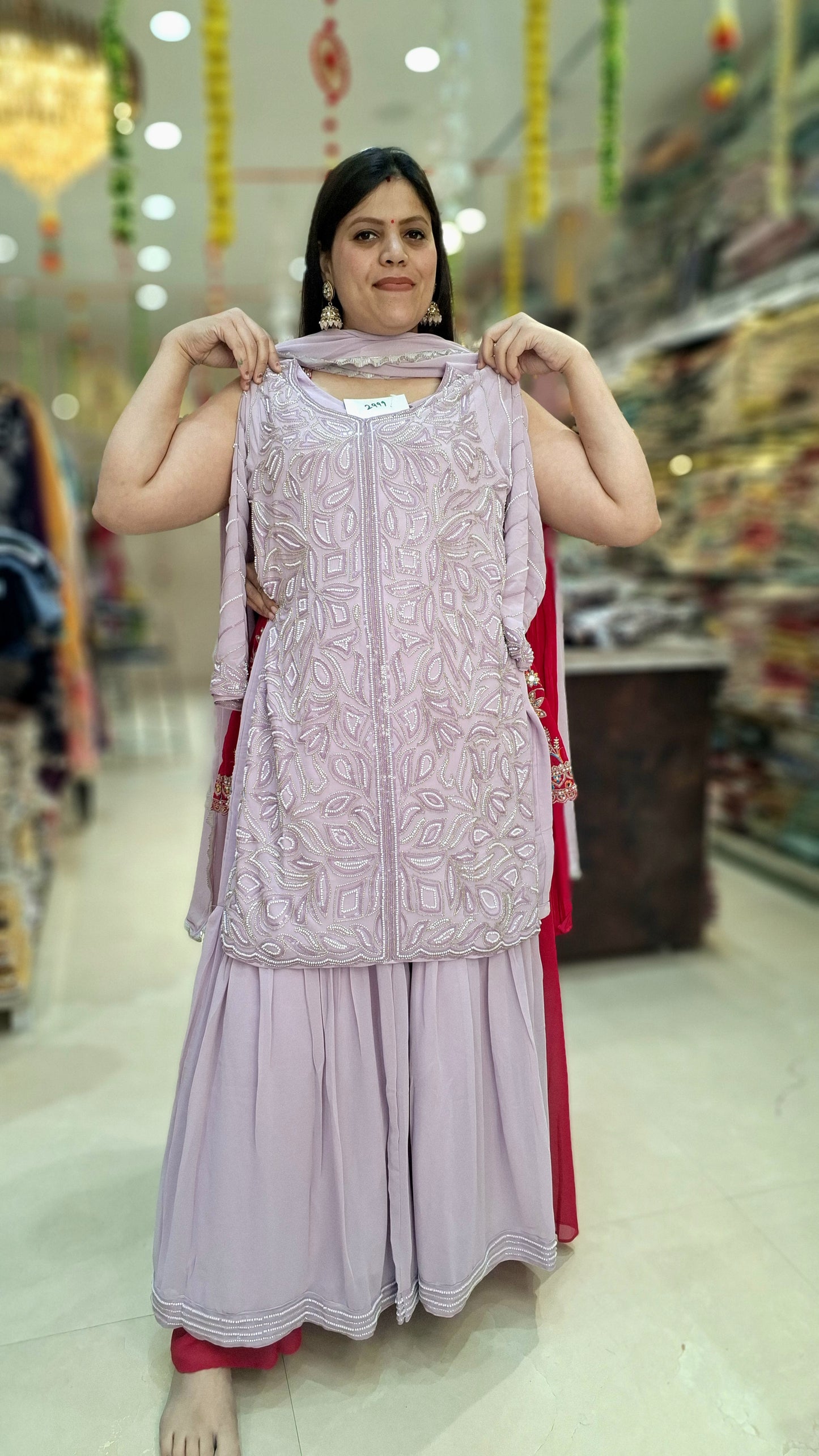 PARTY WEAR DRESS PURE GEORGET WITH HEAVY JAFFA 3 PC DRESS