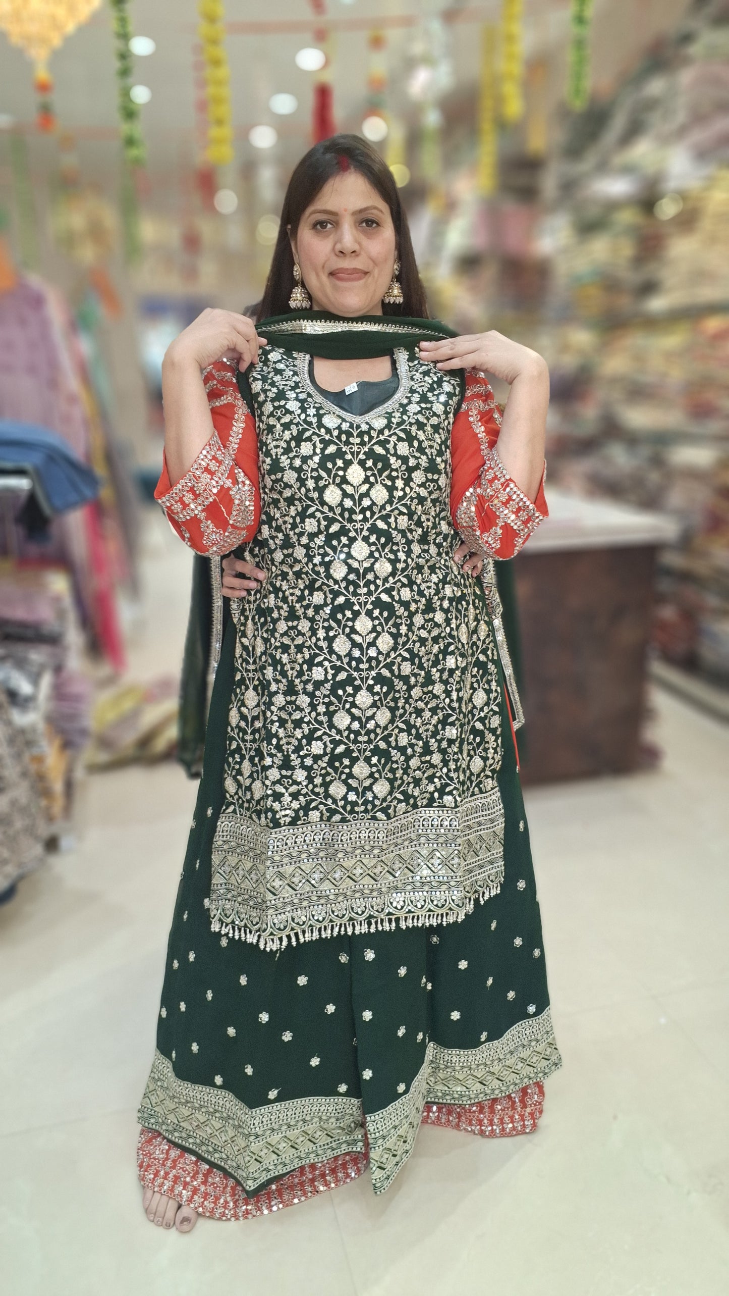 PARTY WEAR PURE GEORGET TILLA AND SIPI WORK WITH JAFFA