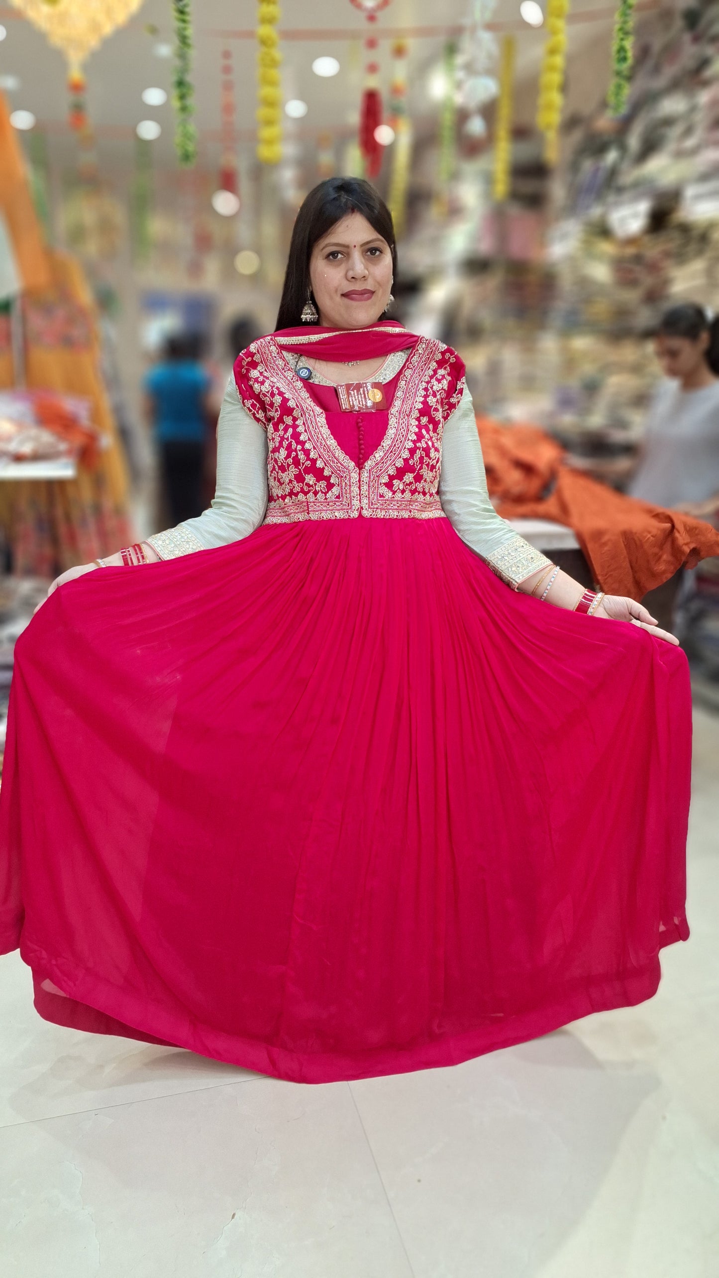 WEDING WEAR FULL CUT DANA WORK GOWN