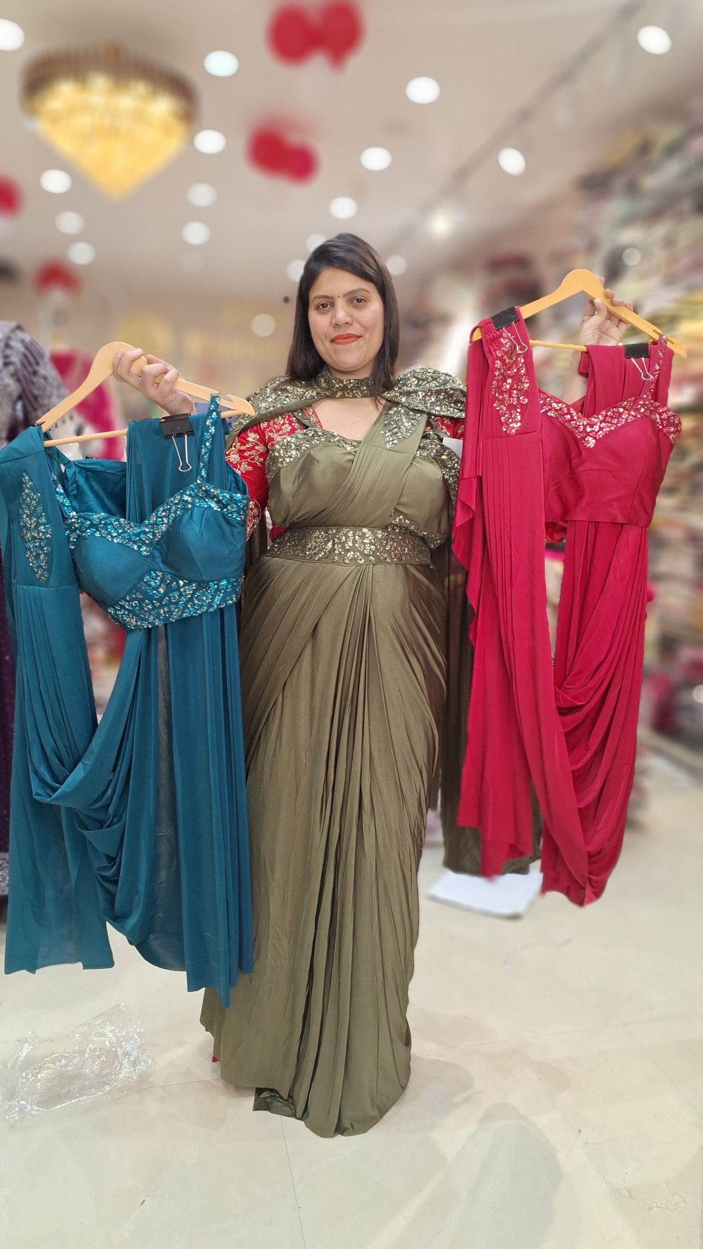 LYCRA Designer Ready to Wear Saree