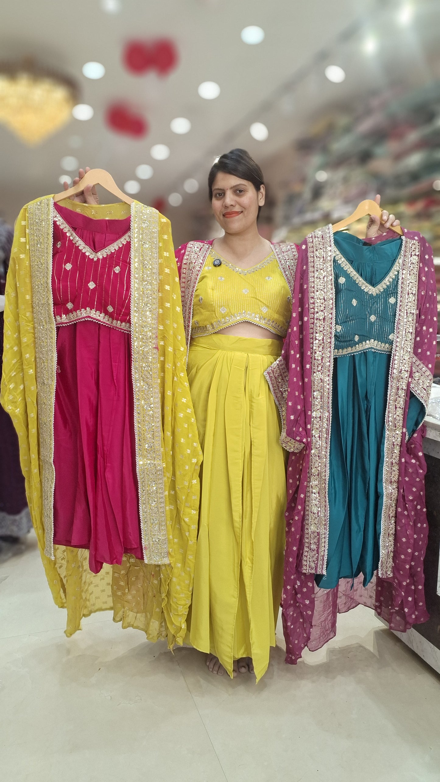 STUNNING 3 PEACE PARTY WEAR DHOTI STYLE DRESS WITH CAPE