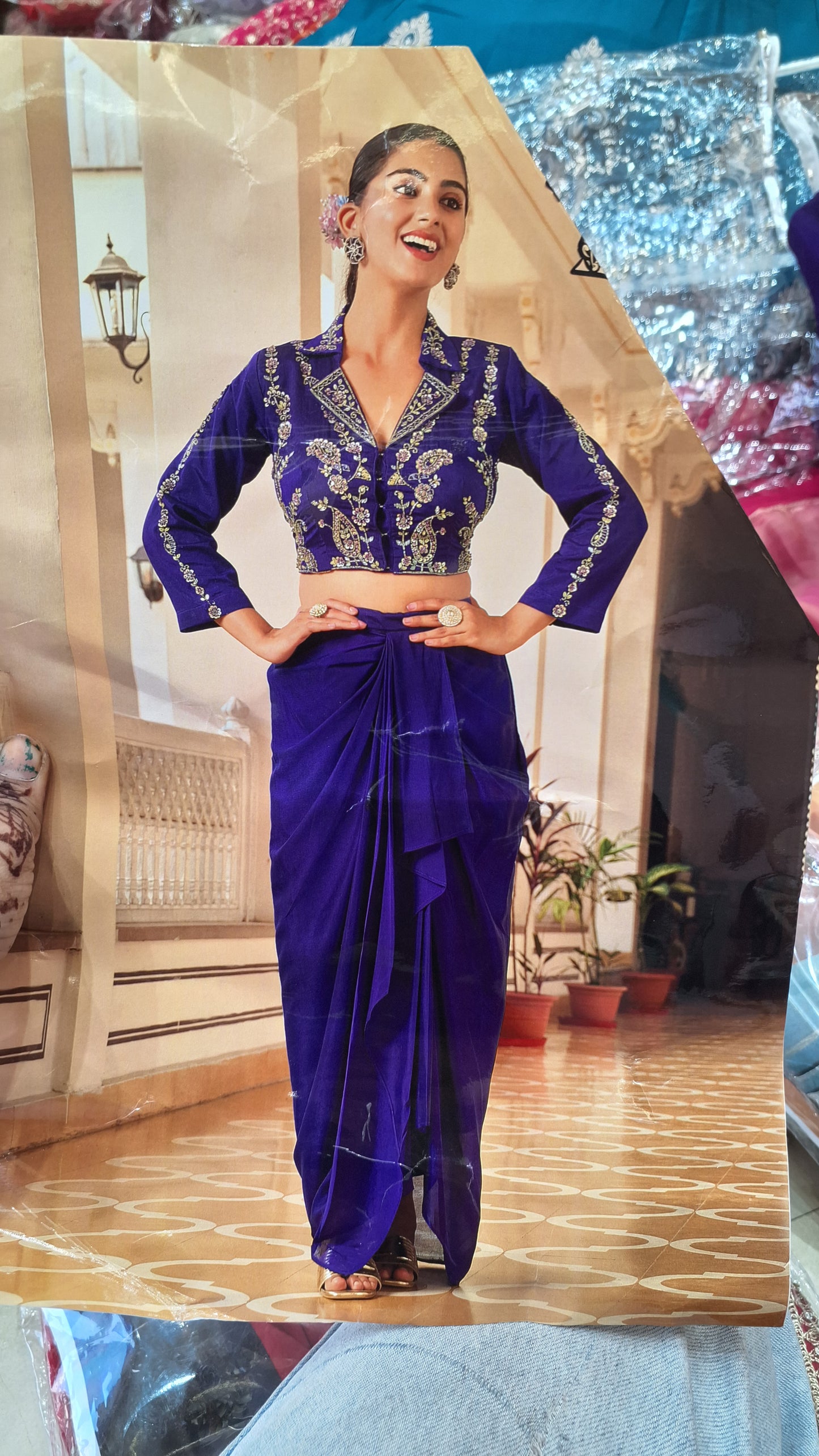 PREMIUM CHINON FULL TILLA WORK TOP WITH LACHA SKIRT