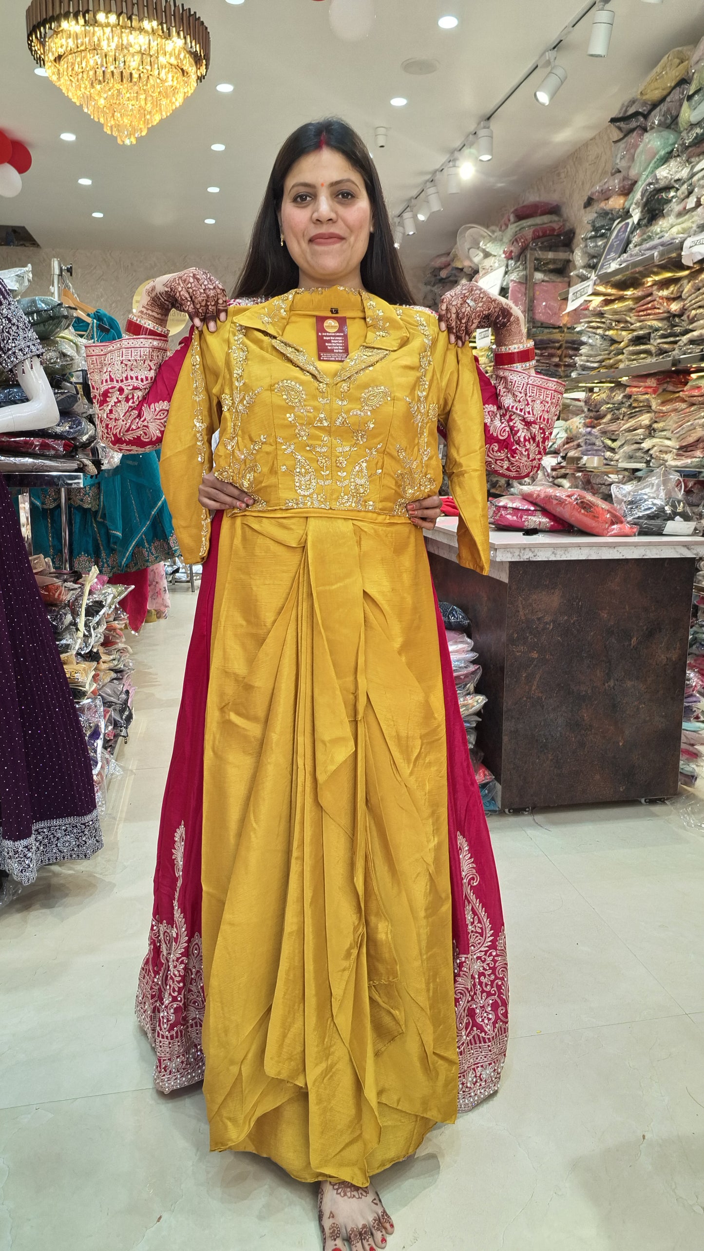 PREMIUM CHINON FULL TILLA WORK TOP WITH LACHA SKIRT
