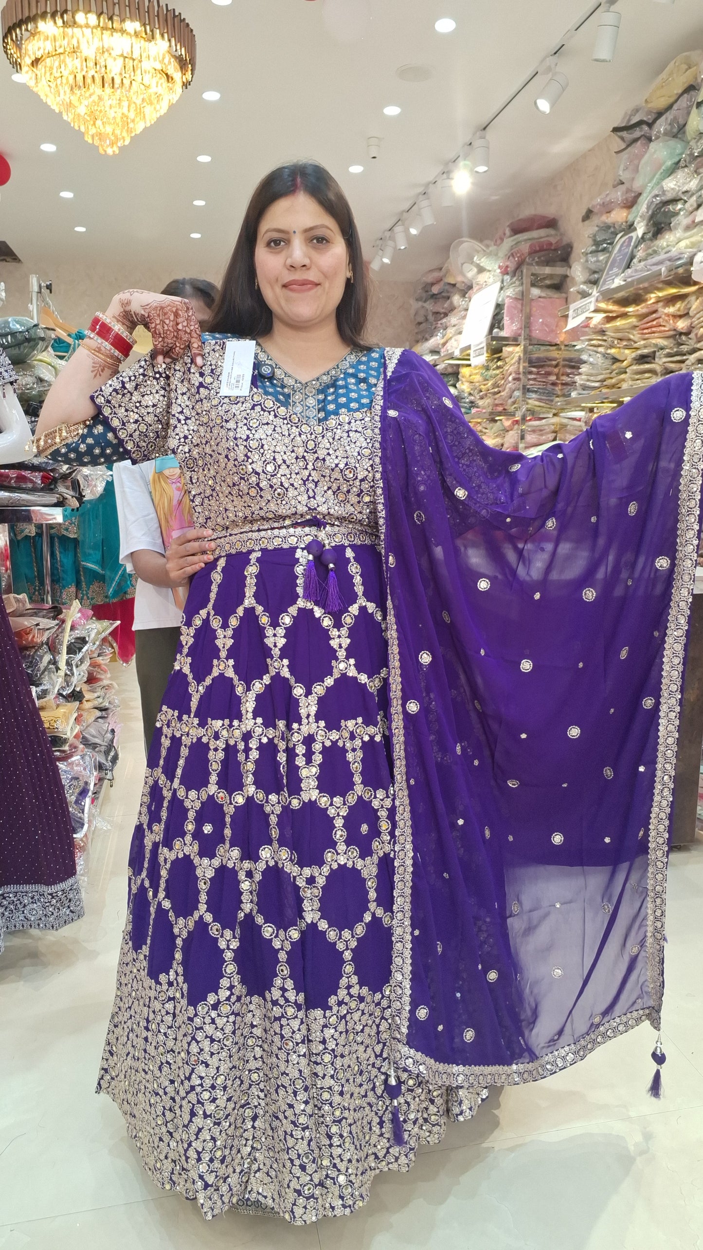 PURE GEORGET FULL TILLA AND SIPI WORK WITH FLAIR LEHNGA
