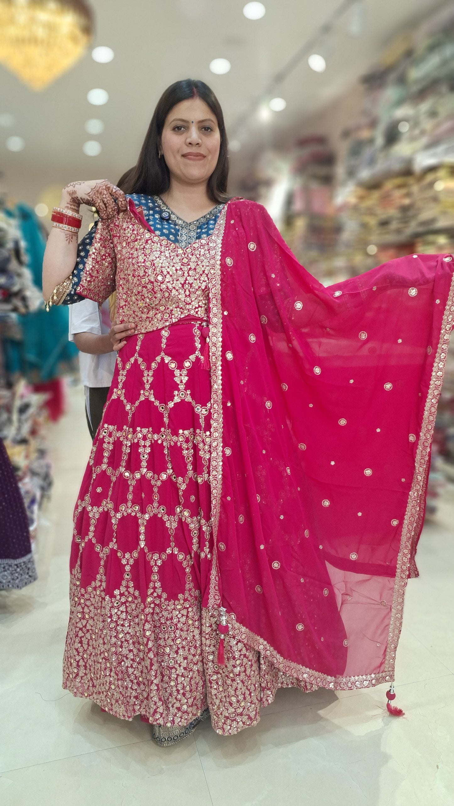 PURE GEORGET FULL TILLA AND SIPI WORK WITH FLAIR LEHNGA