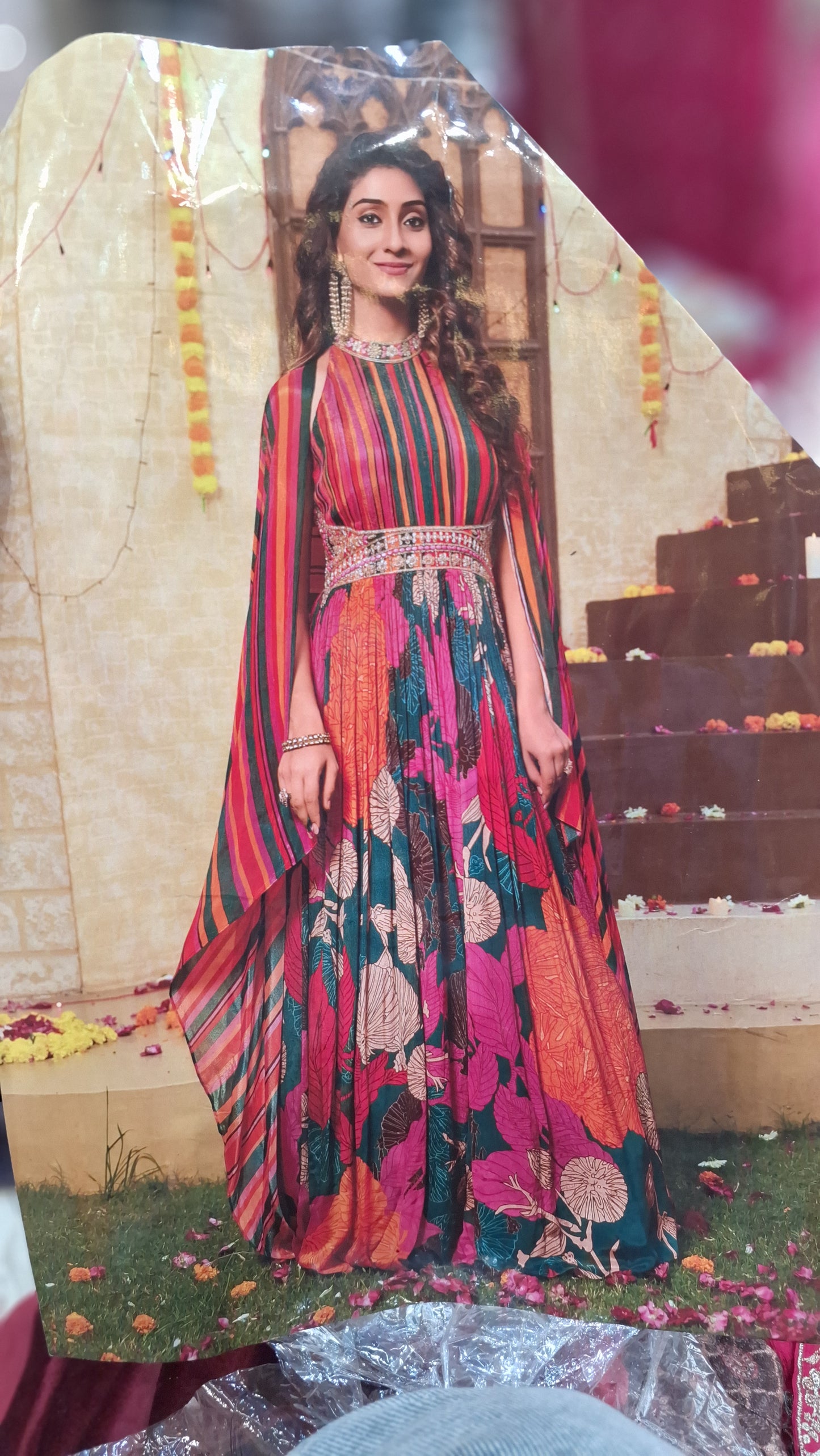 BEAUTIFUL MULTI COLOURED FULL LENGTH GOWN