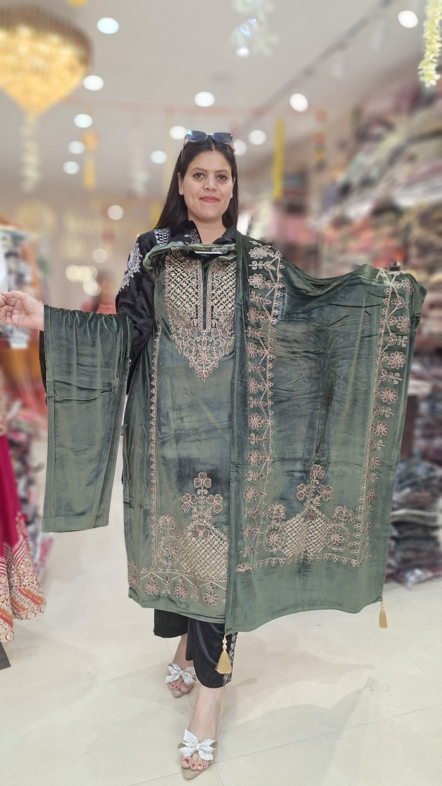 PARTY WEAR DESIGNER PREMIUM VELVET 3PC SUIT