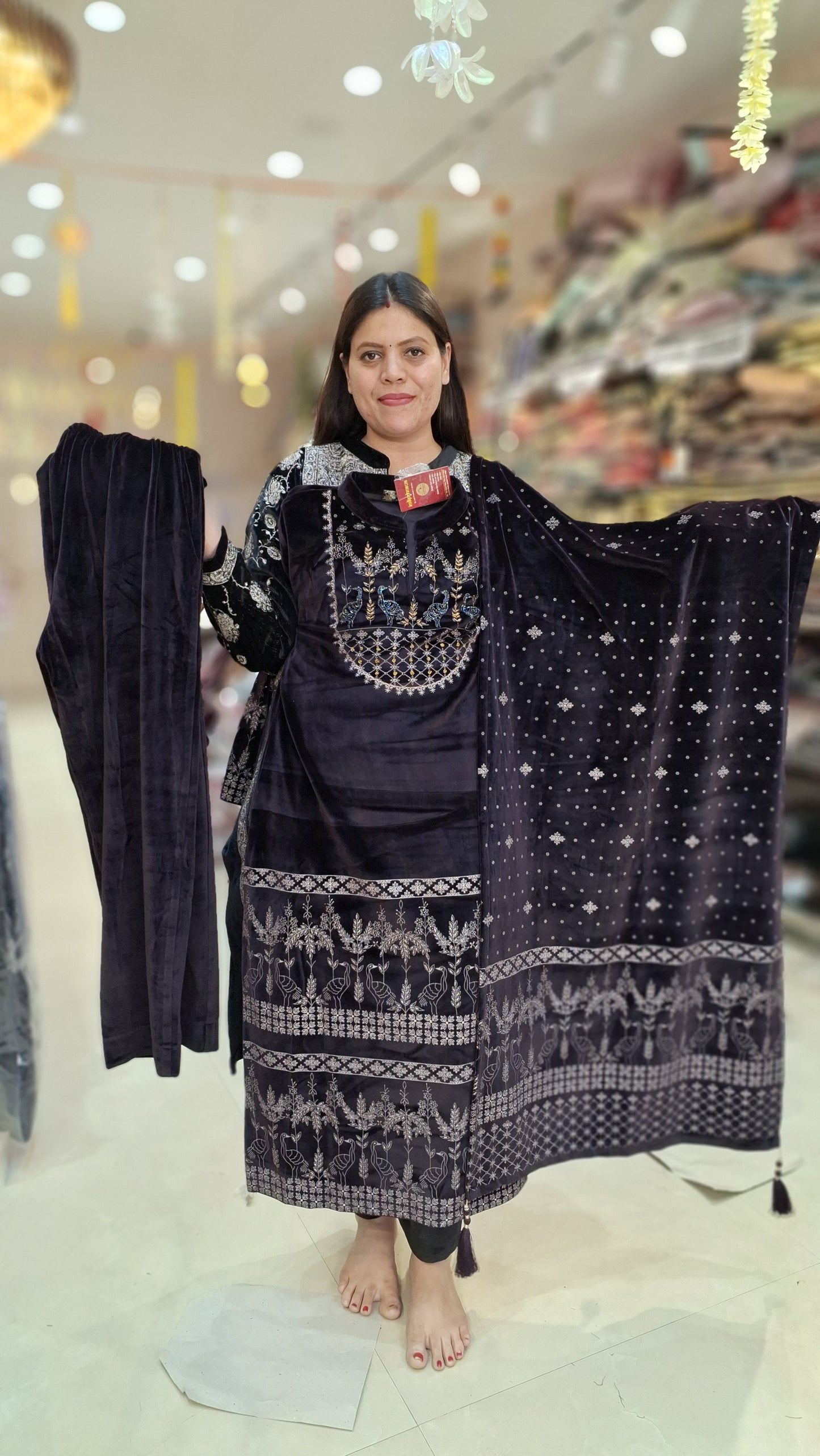 WEDING WEAR FULL HANDWORK VELVET WITH DUPPTA SUIT