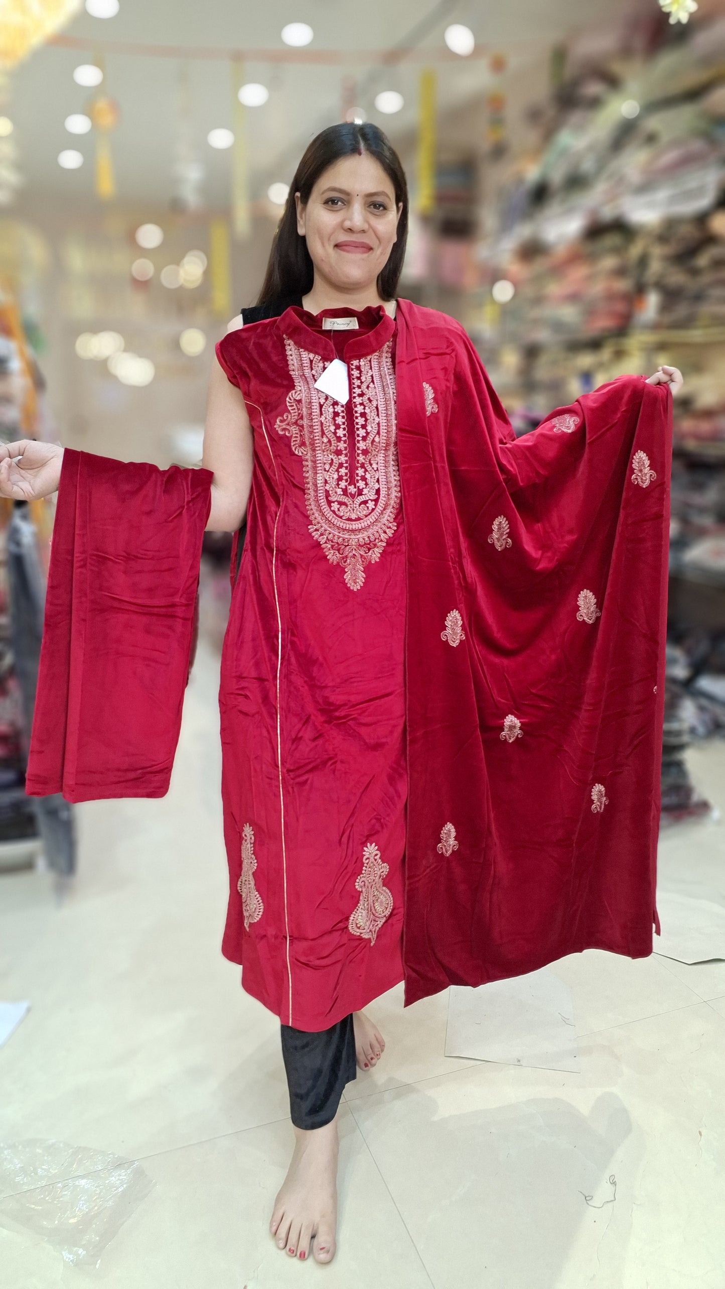 PREMIUM VELVET ZARI WORK ANARKALI