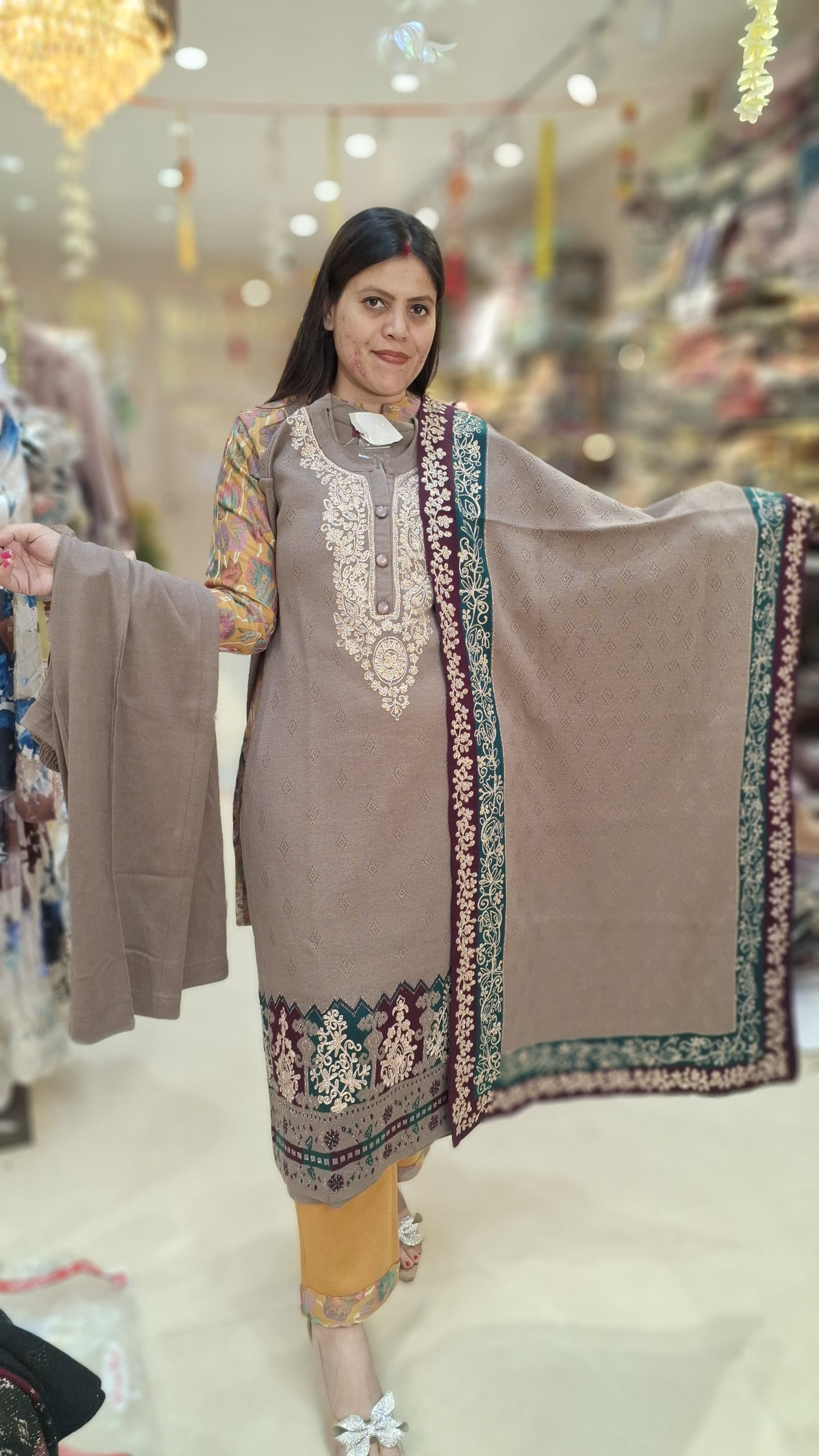 PREMIUM WOOL NECK DESIGNER BEAUTIFUL 3PC SUIT