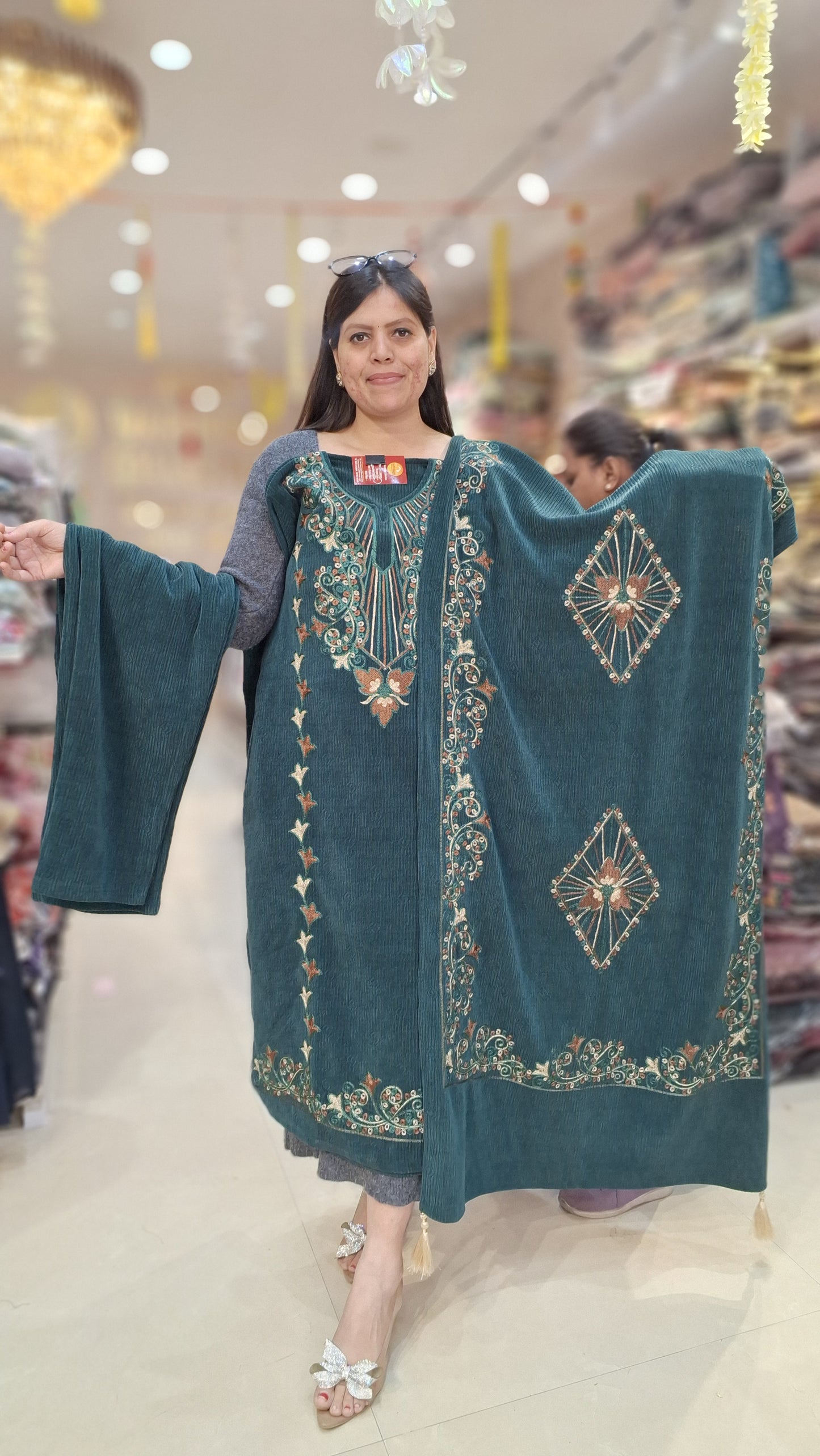 PREMIUM SHANEYL VELVET THREAD WORK 3PC SUIT