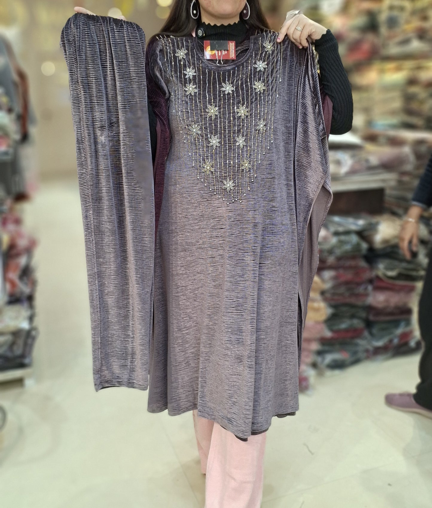 PREMIUM CRUSH VELVET HANDWORK KAFTAN