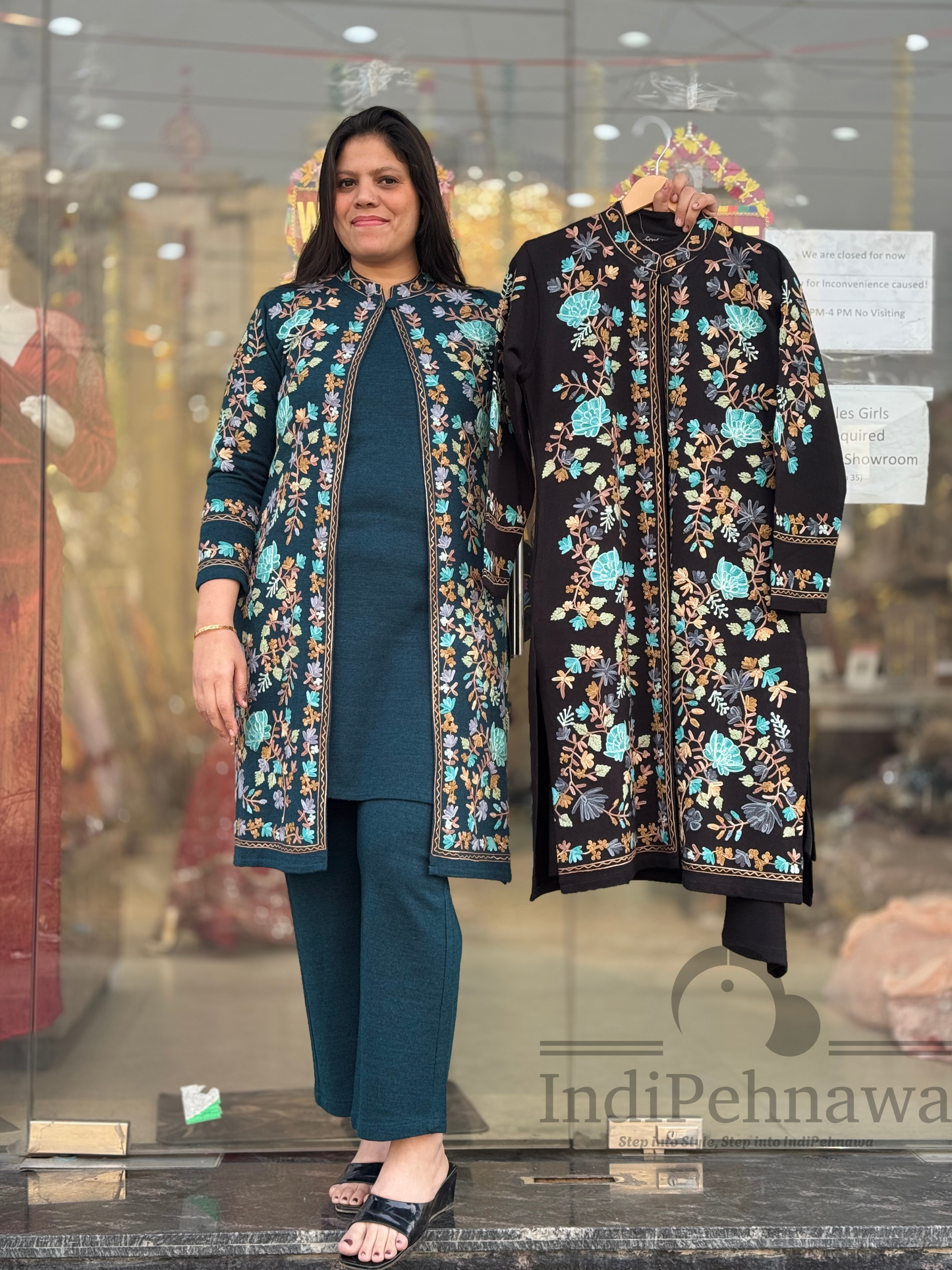 Cozy 3-Piece Woolen Cordset with Handcrafted Thread Work Shrug – Effortless Style