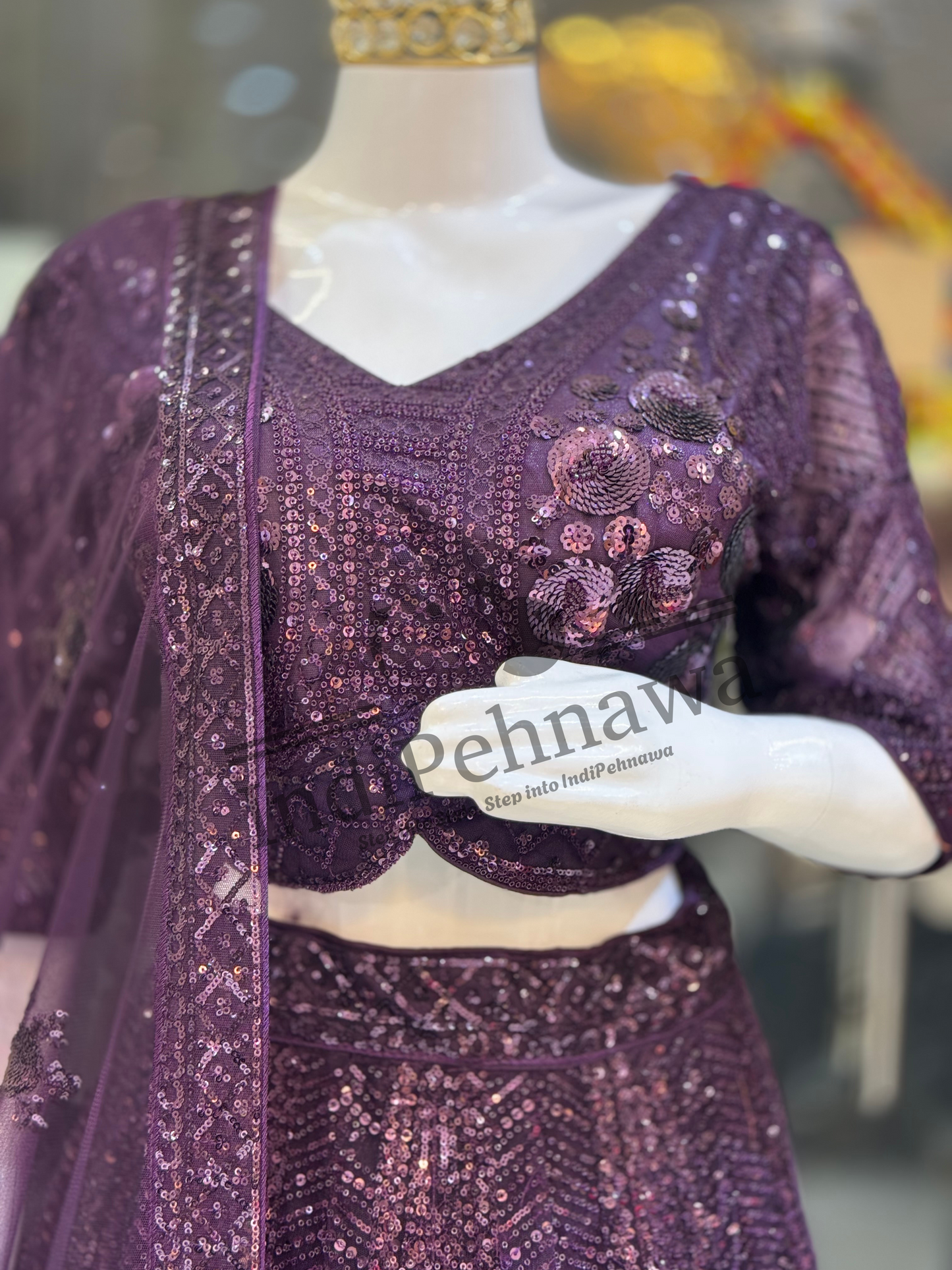 Dazzling Sequin Work Heavy Lehengas – Glamorous & Grand | Indipehnawa