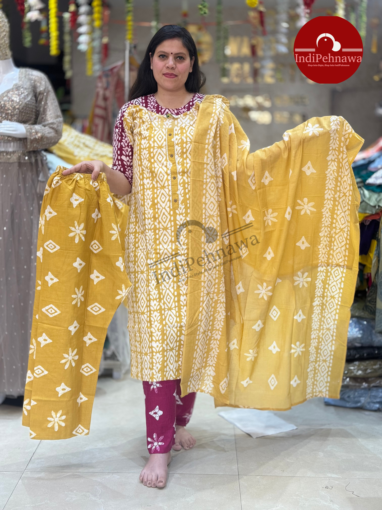 Plus Size Batik Print Suits