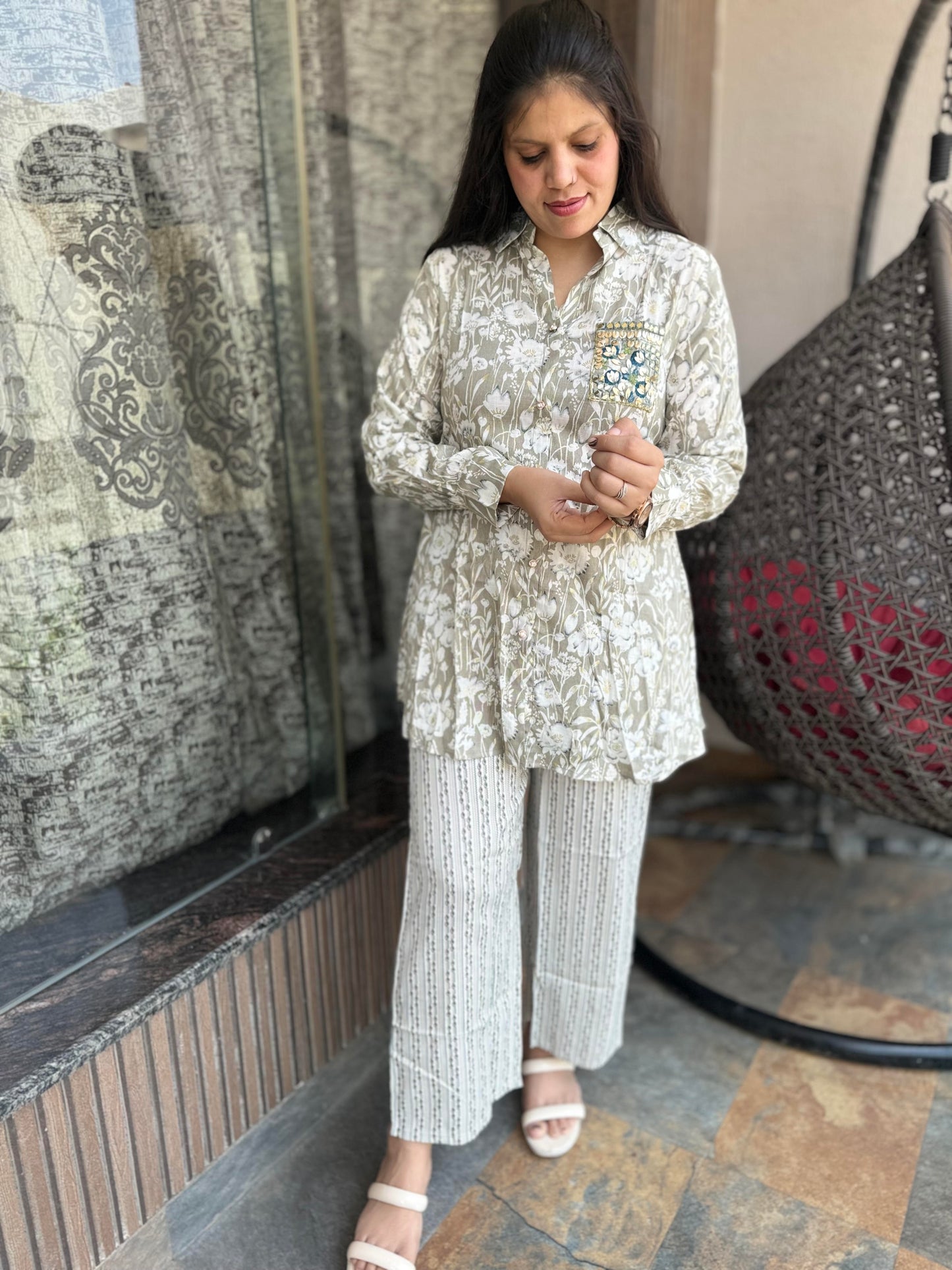 Hand Work Kurta Pant Cordset