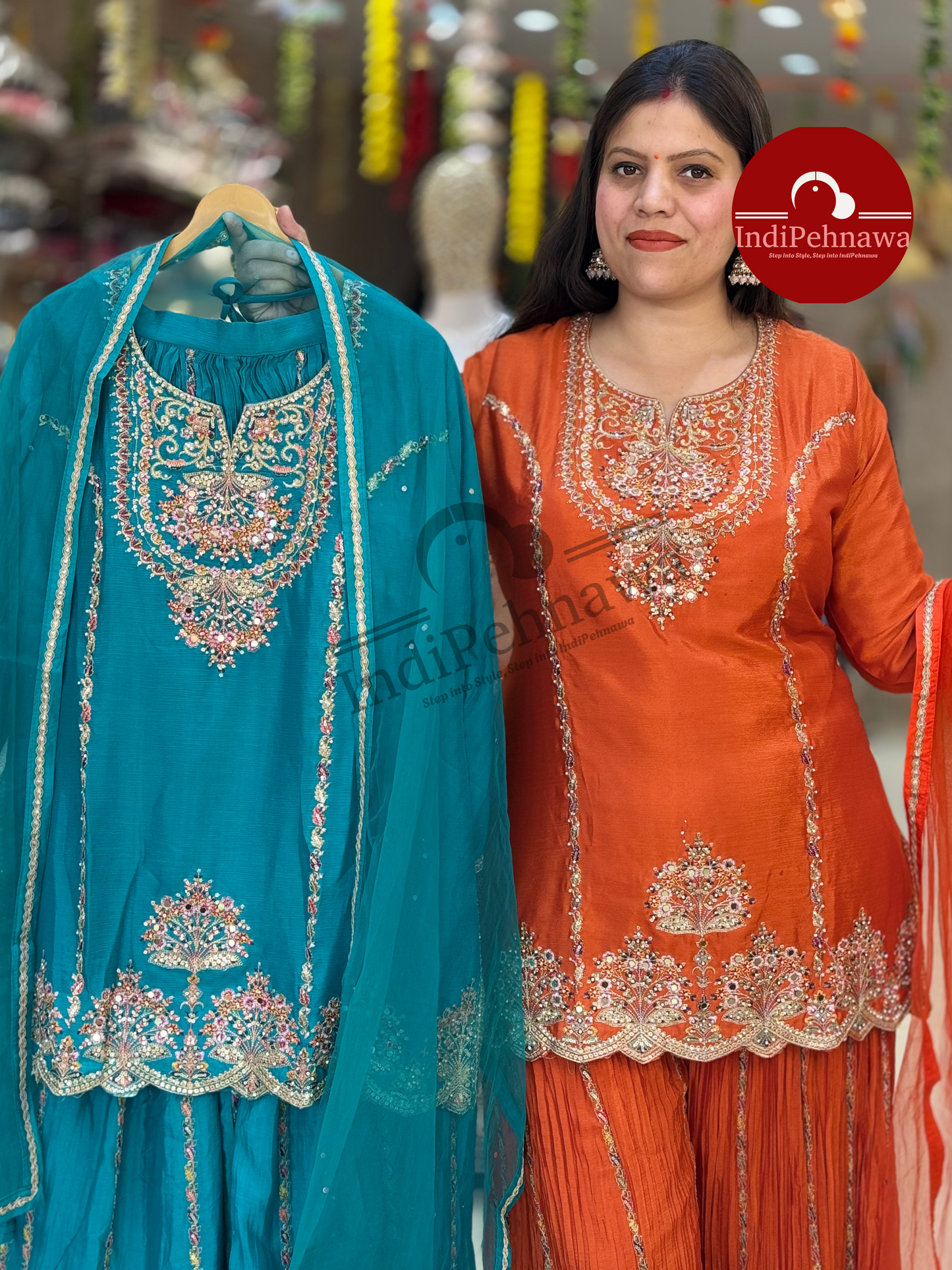 PLUS SIZES SHORT KURTI SUIT WITH JAFA