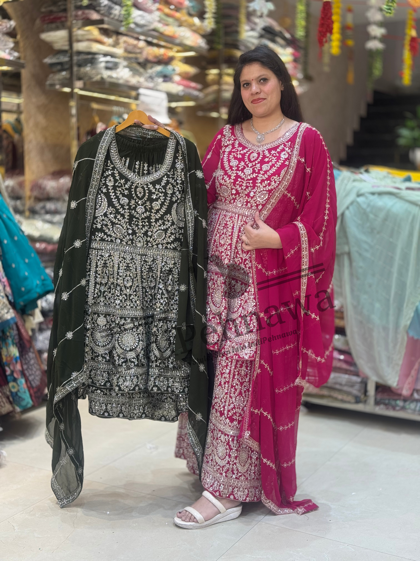 Shimmer & Shine – Mirror Work Peplum Plazo Suits for Every Occasion