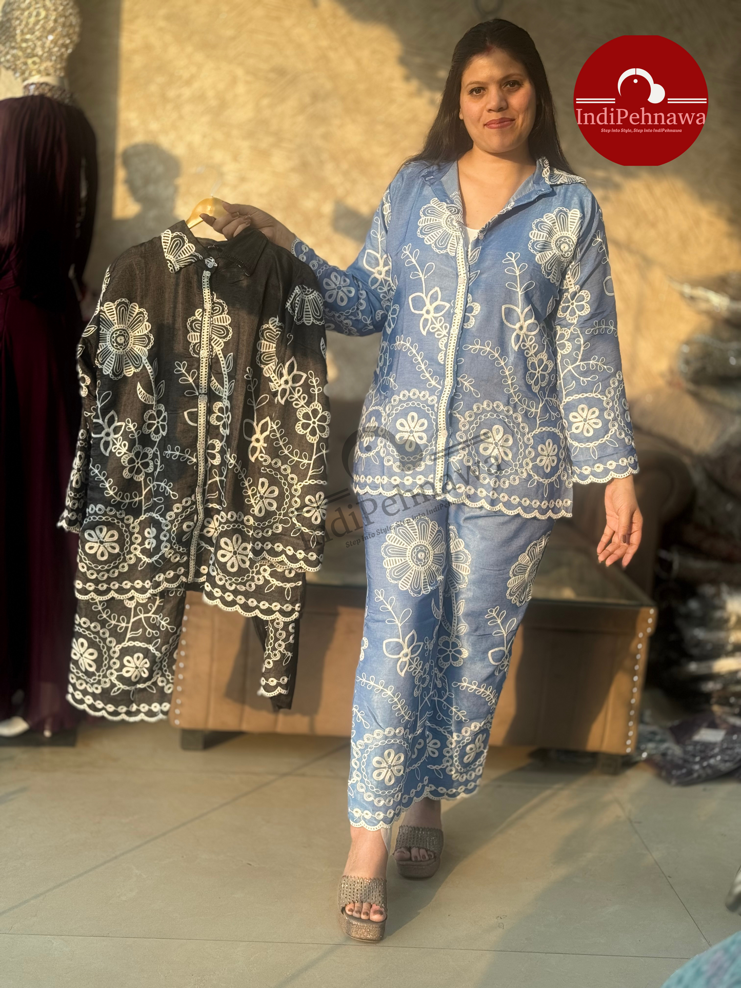 Elegant Thread Work Co-ord Set – Handcrafted Grace in Every Stitch