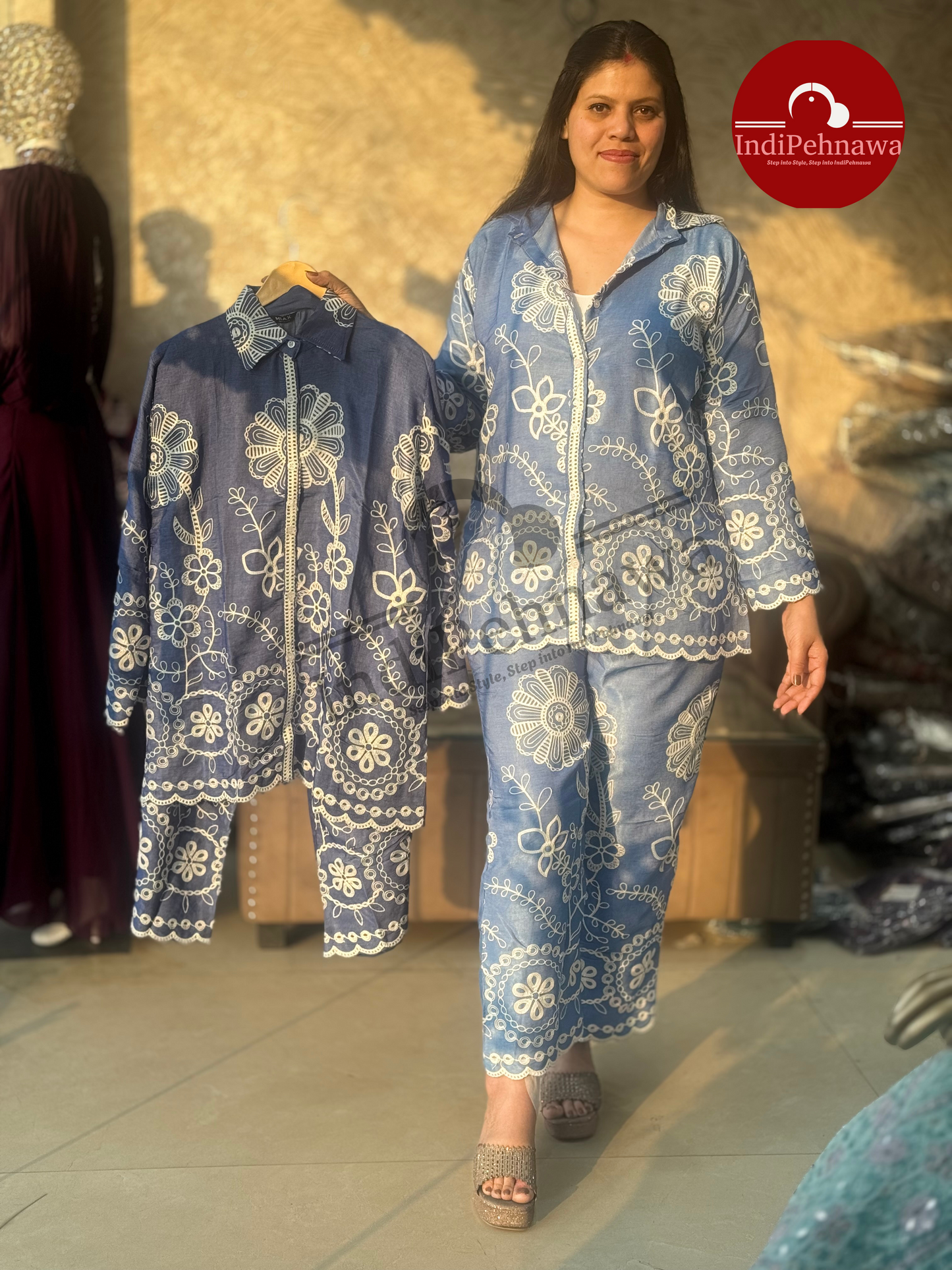 Elegant Thread Work Co-ord Set – Handcrafted Grace in Every Stitch