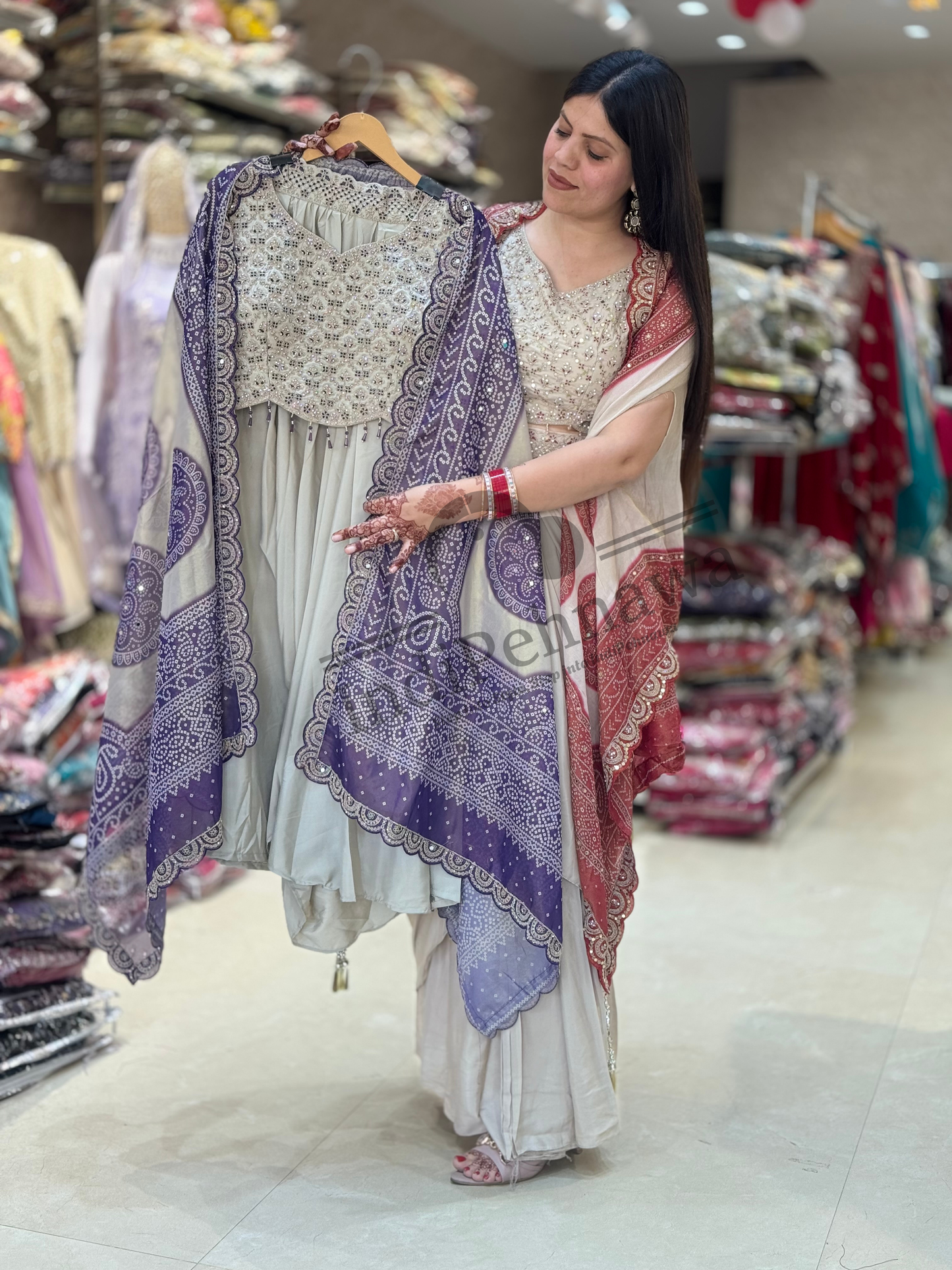 DESIGNER CAPE DRESS WITH PREMIUM CRAPE CAPE WITH HAND WORK