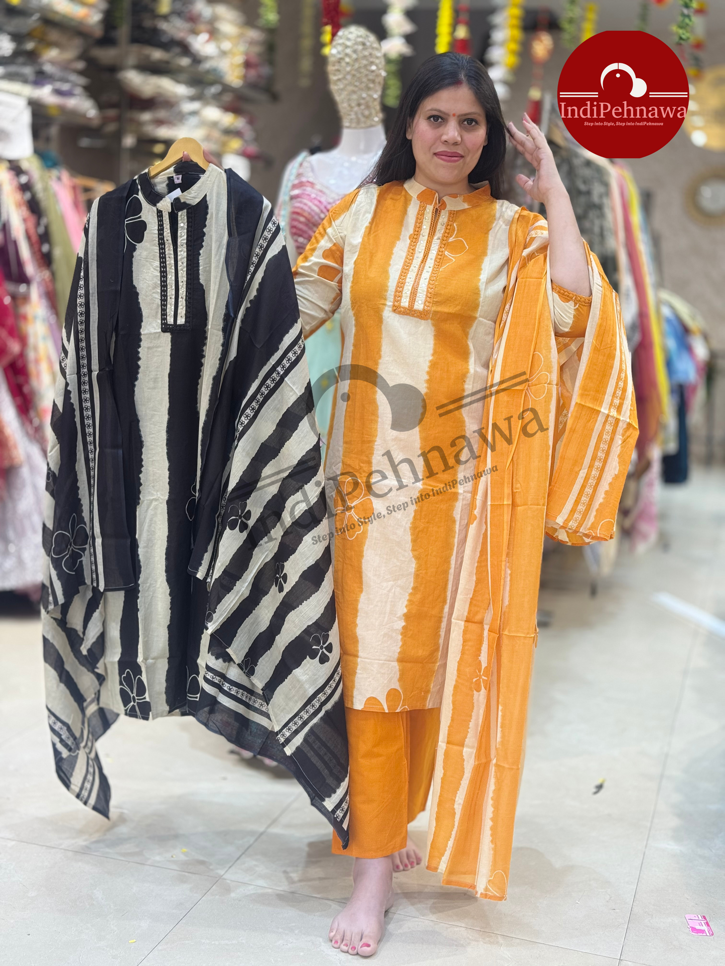 TIE AND DIE FLORAL COTTON SUIT