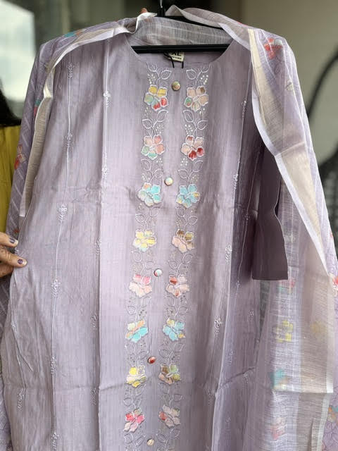 Modal Silk Floral Suit (Style No 1118)