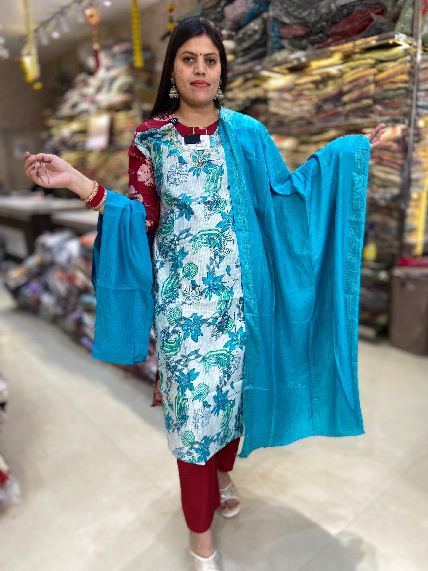 PURE COTTON ZARI WORK SUIT