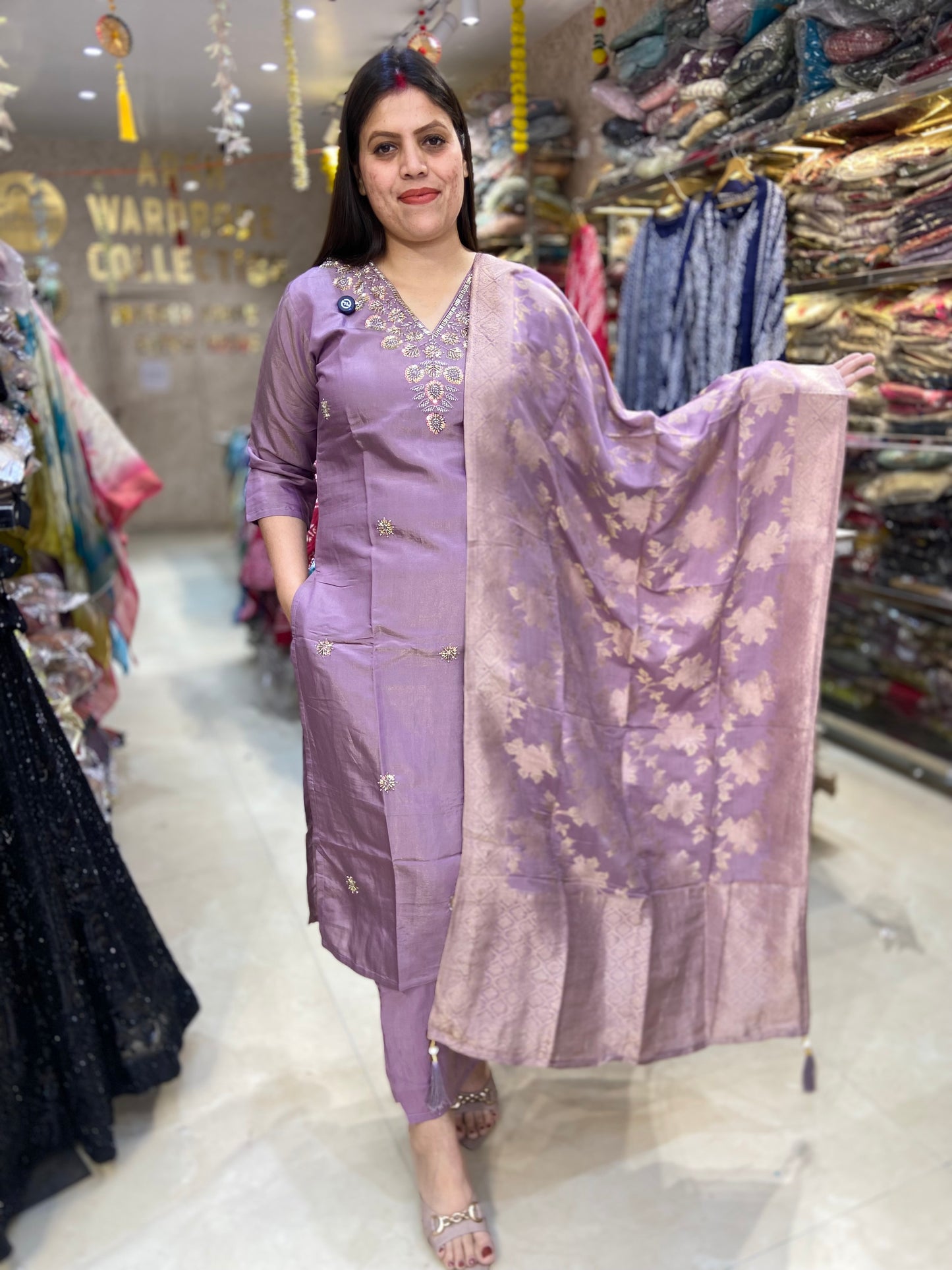 PURE RUSHIAN SILK HANDWORK SUIT