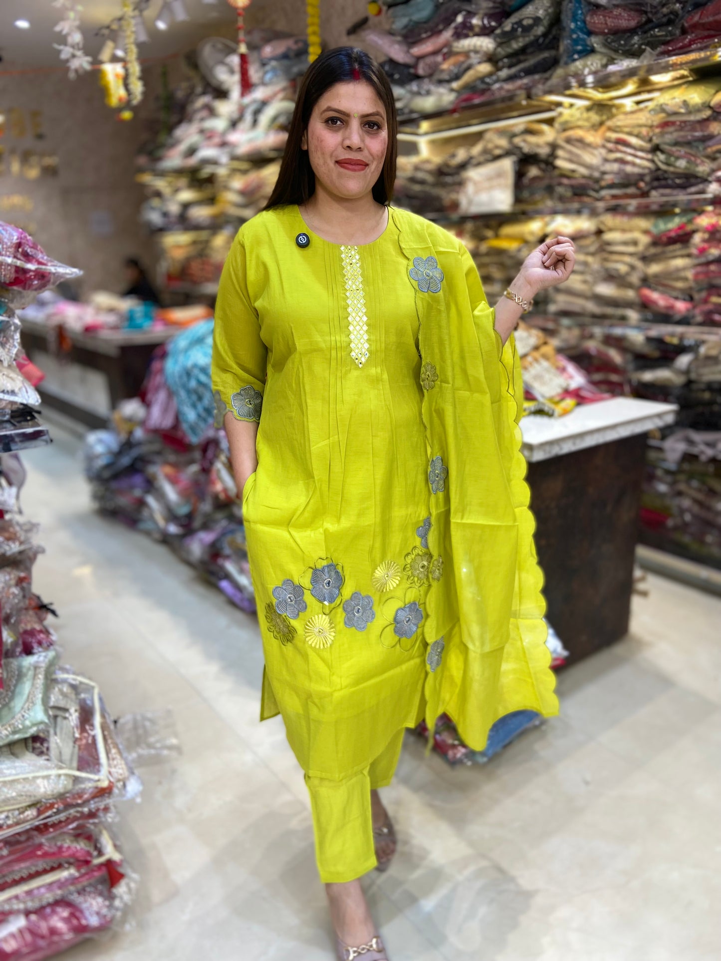 NEON FLORAL PURE COTTON SUIT