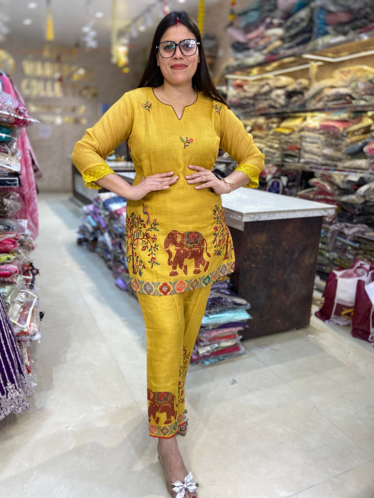 YELLOW LINEN CORDSET