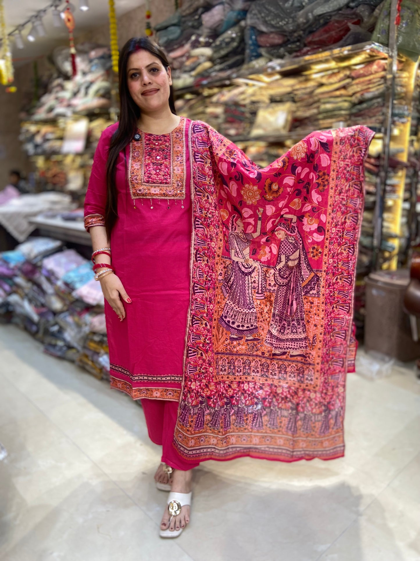 PURE COTTON RAJA RANI DESIGN SUIT