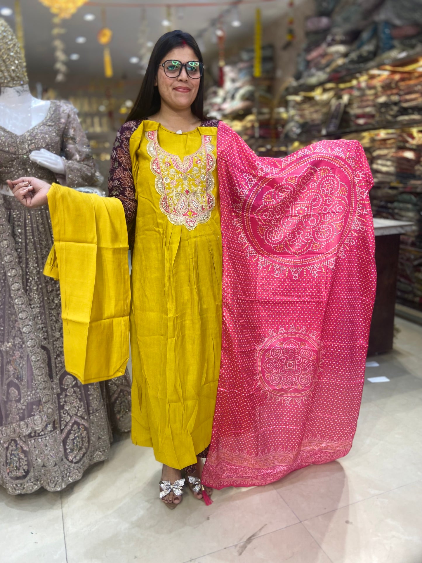 BEAUTIFUL PARTY WEAR WITH CREPE DUPPTA ANARKALI