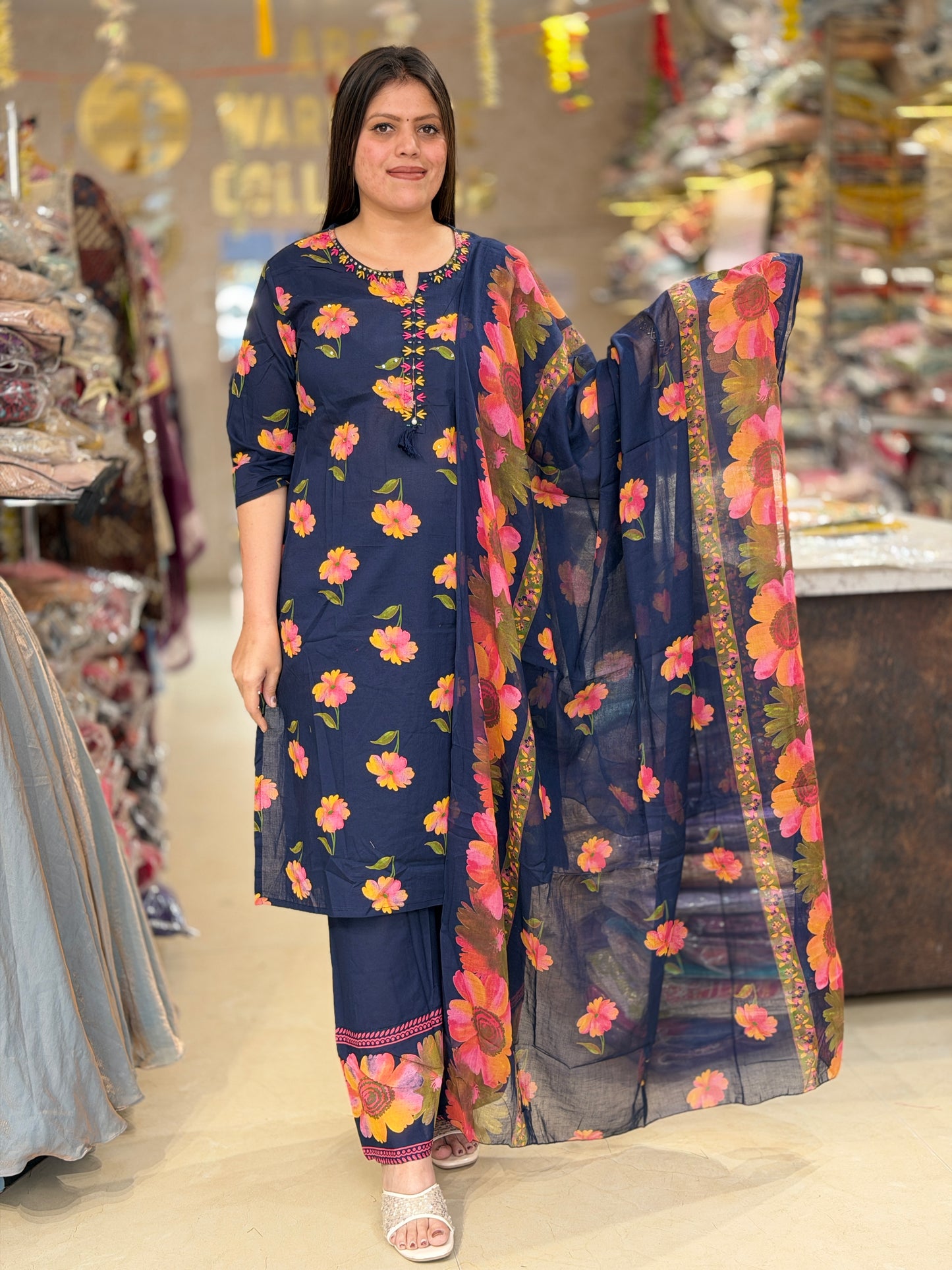 PURE COTTON FLORAL DESIGN BEAUTIFUL SUIT