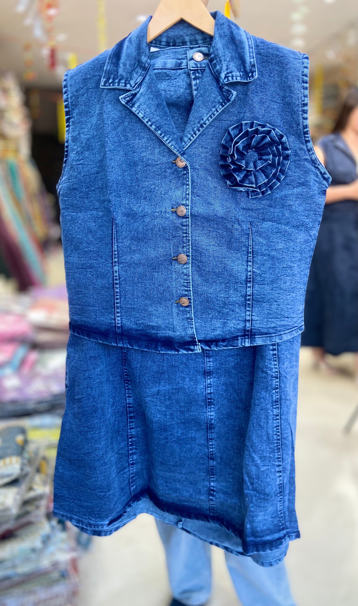 TRENDING TOP AND SKIRT DENIM
