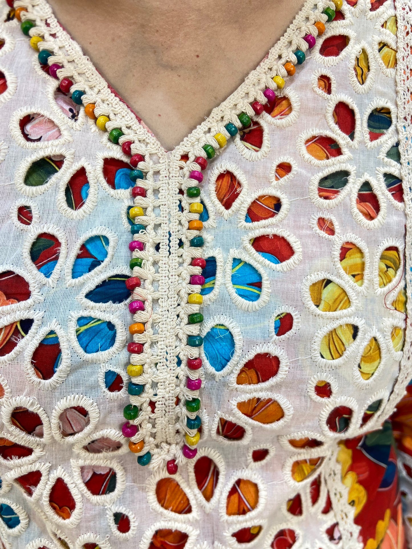PURE COTTON FLORAL SHIFLI DESIGN CORDSET