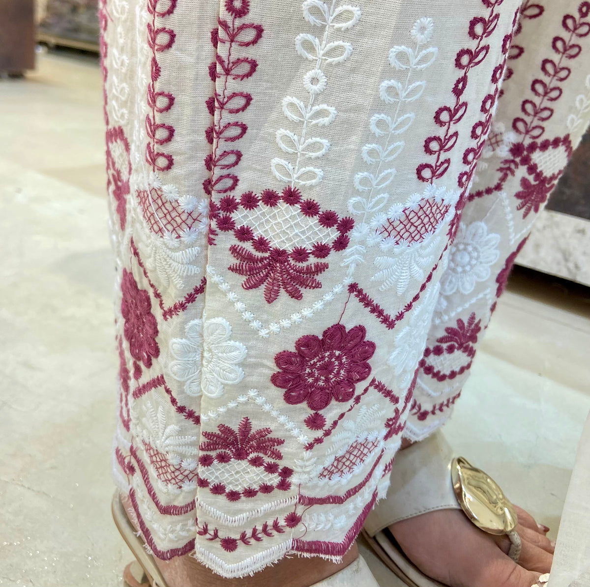 FARSHI SALWAR SHIFLI WITH THREAD WORK BEAUTIFUL SUIT FOR WOMEN