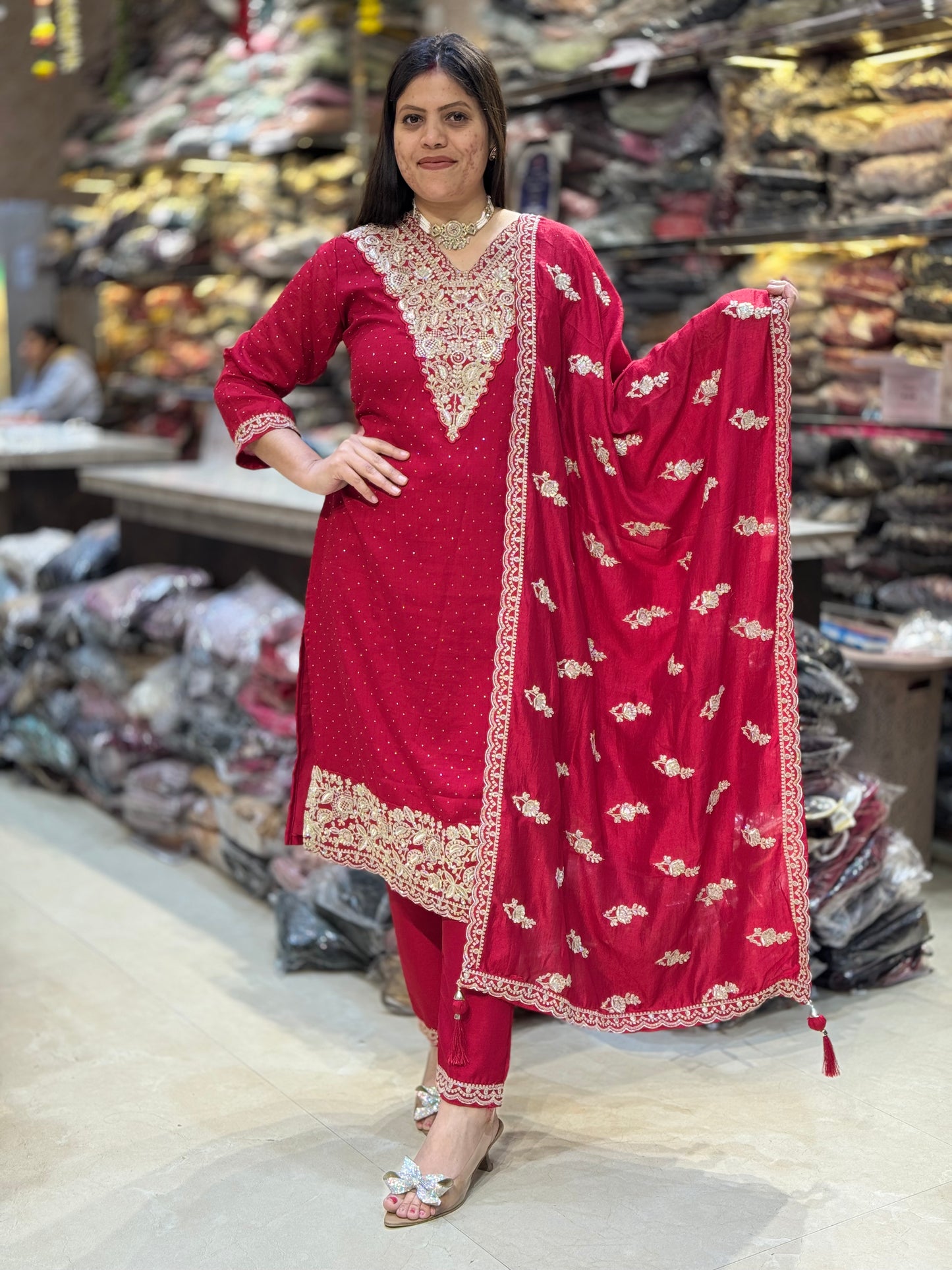 PARTY WEAR SIPI AND TILLA WORK BEAUTIFUL 3PC SUIT