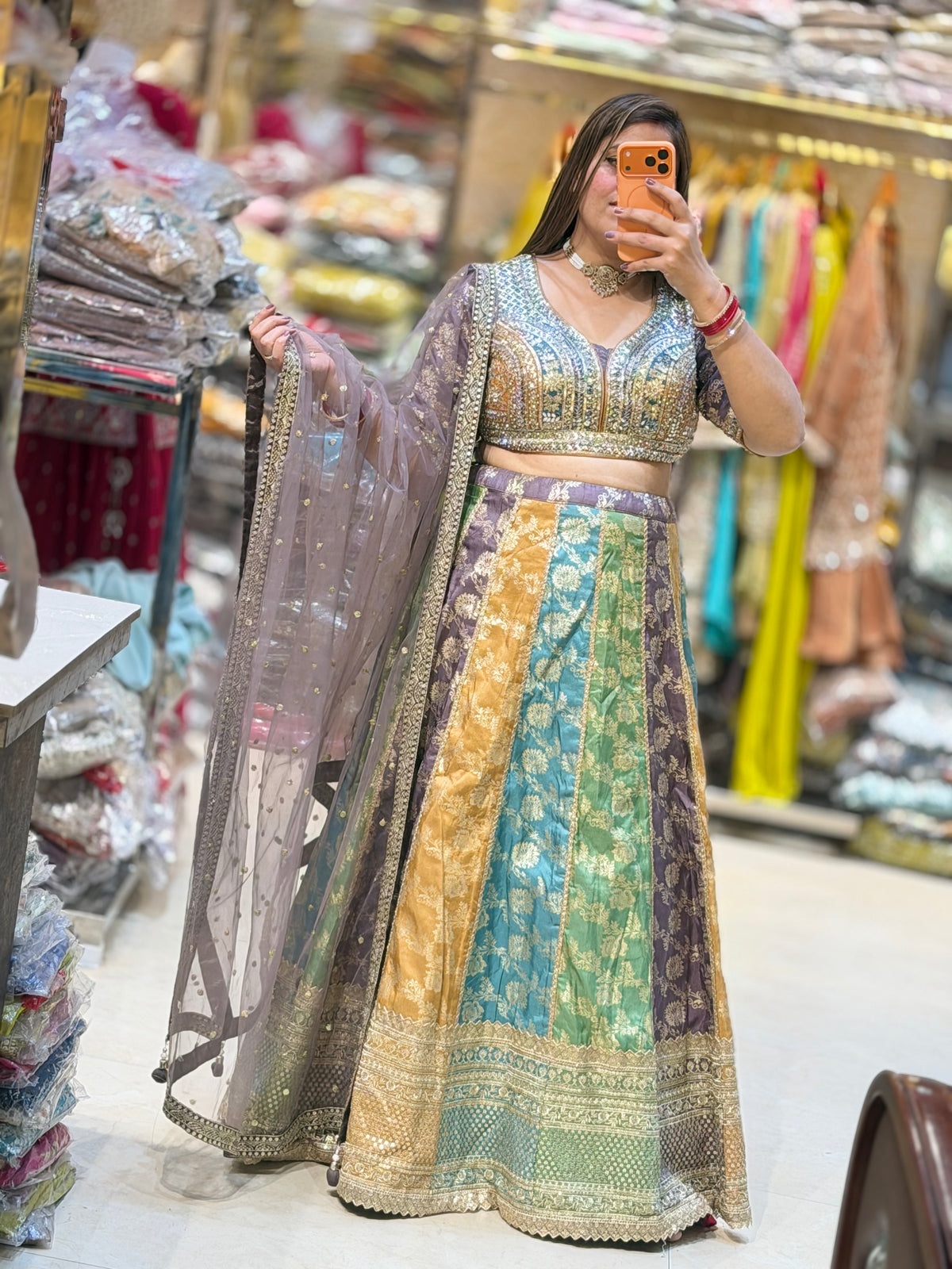 WEDDING WEAR DESIGNER BANARSI FULL FLAIR LEHENGA