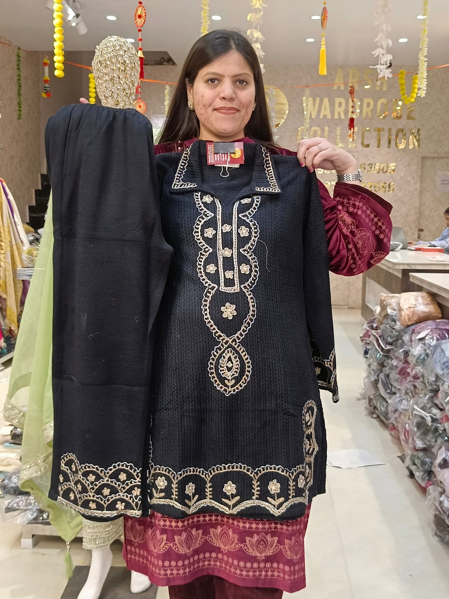 PREMIUM WOOL EMBROIDED CORDSET