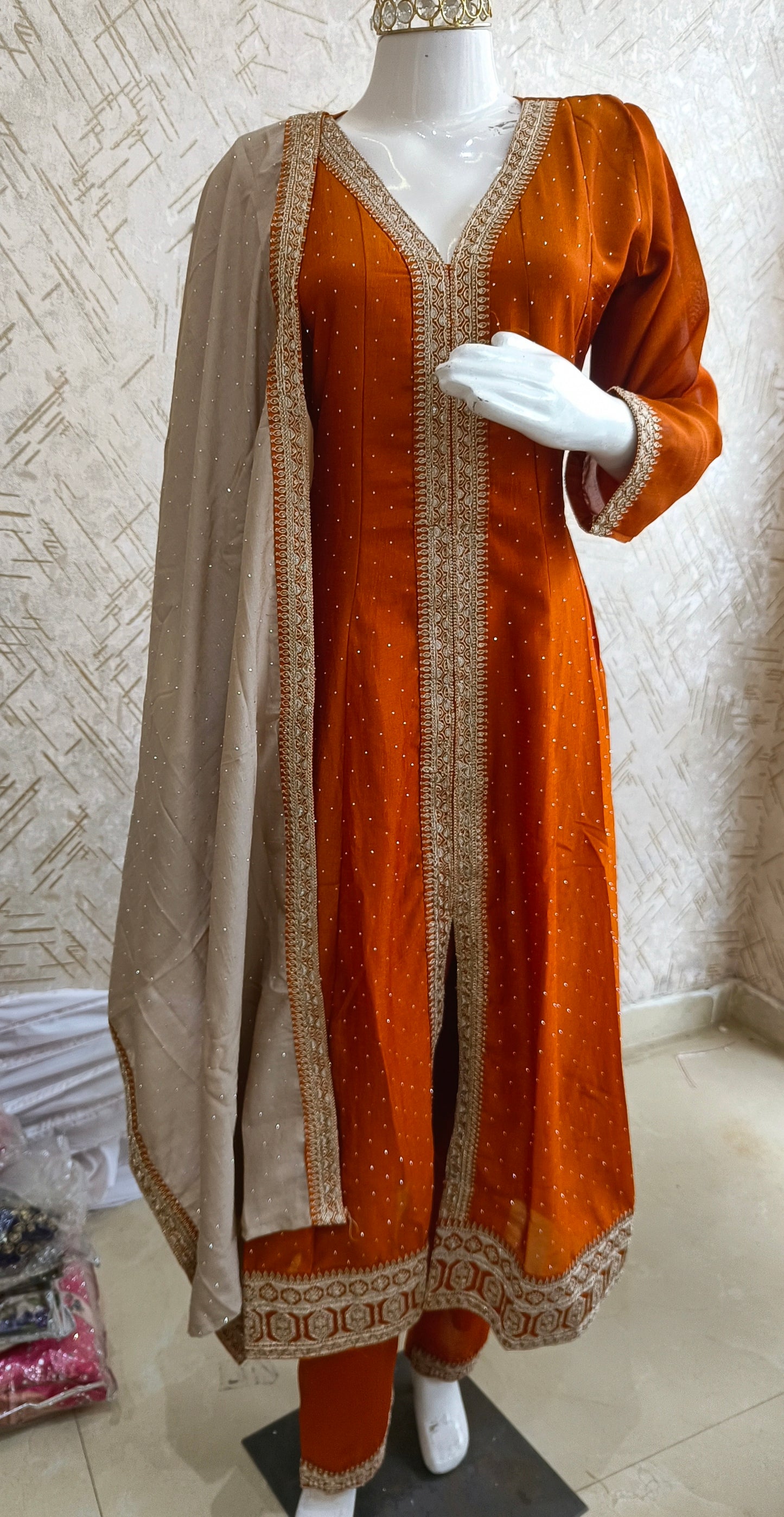 PURE CHINON FRONT CUT ANARKALI