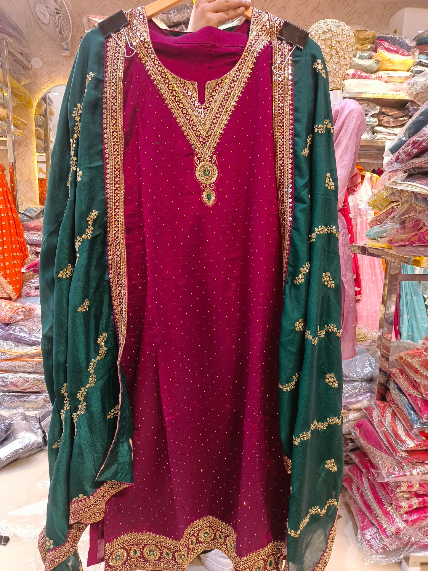 PURE CHINON DUEL COLOR 3 PC SUIT