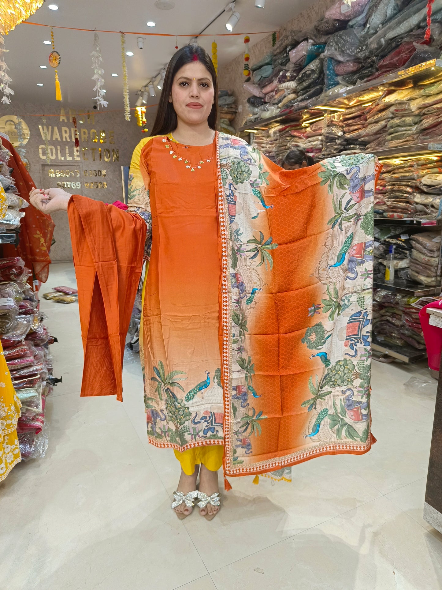 PURE CREPE FLORAL DUPPTA SUIT